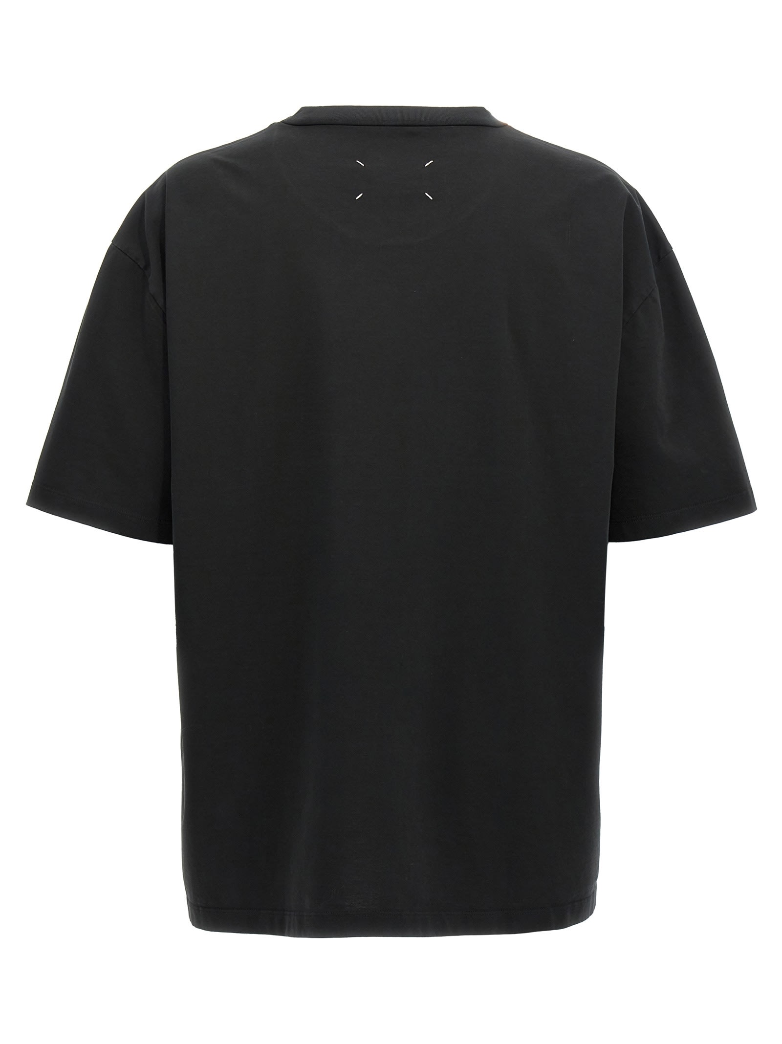 Shop Maison Margiela Logo Embroidery T-shirt In Black