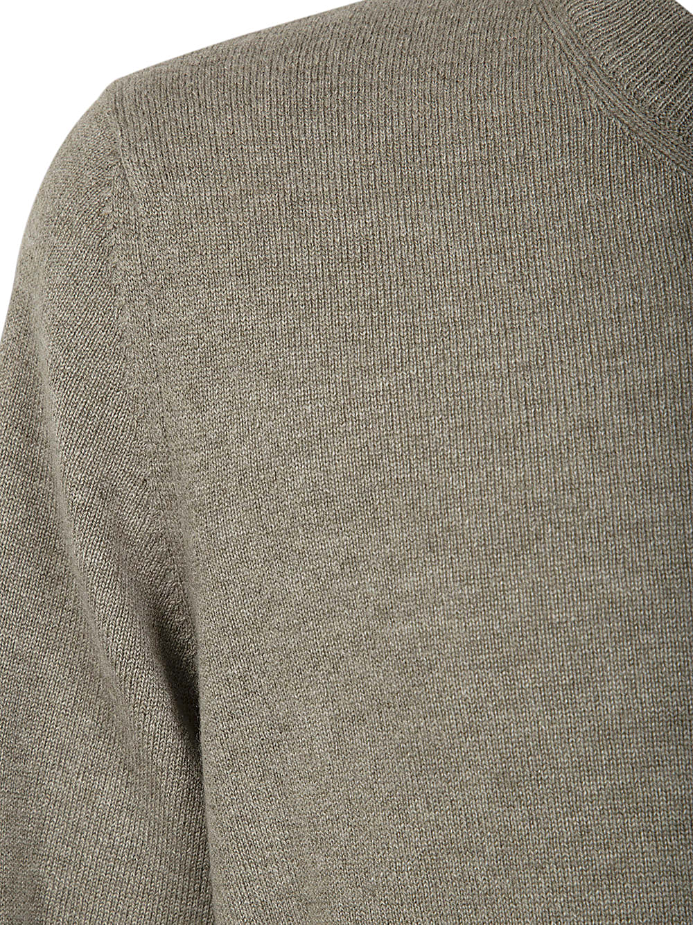 Shop Brunello Cucinelli Long Sleeves Crew Neck Sweater In Olive Tree