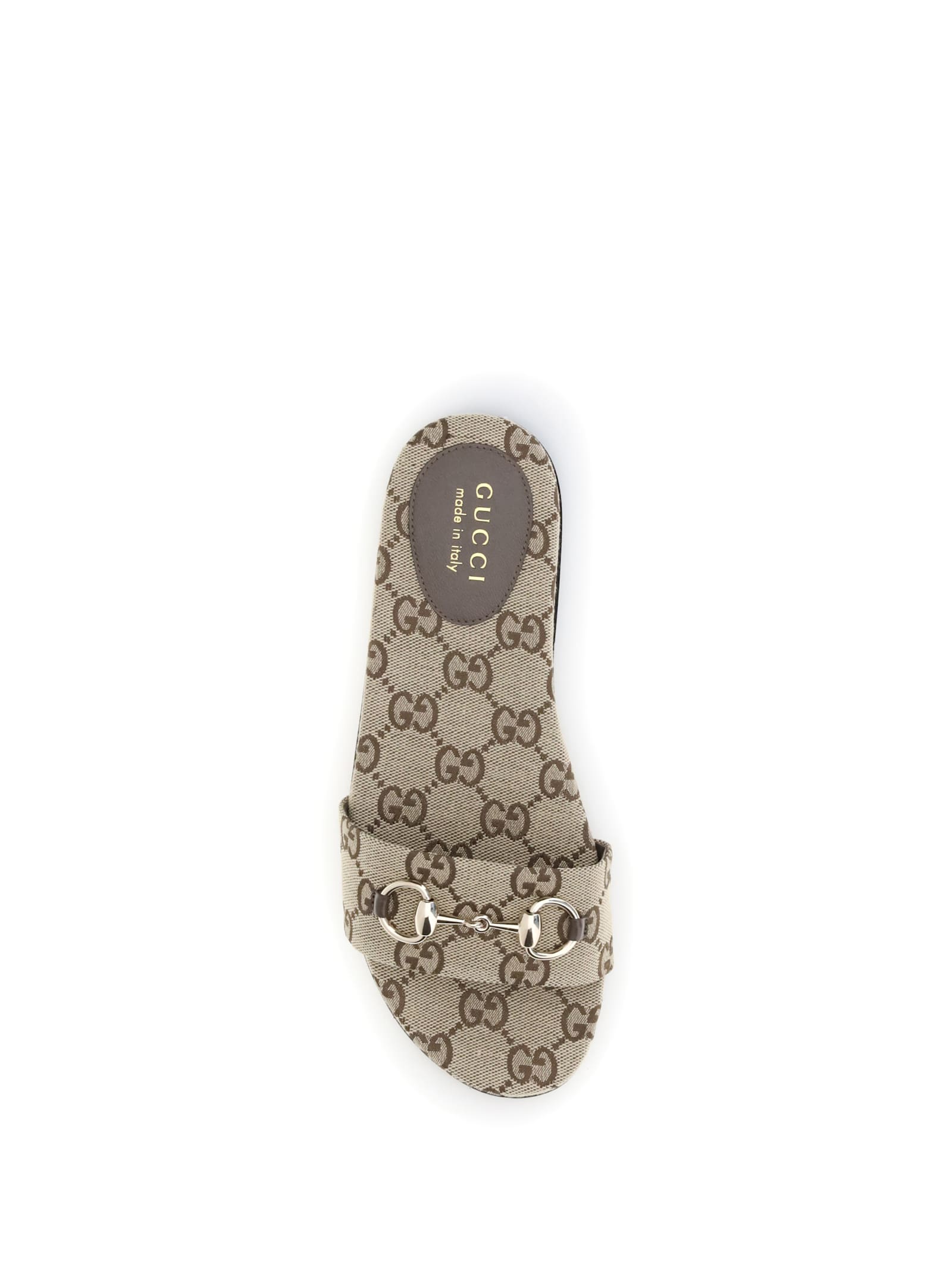 Gucci Women Gg Canvas Flat Sandals In Neutral