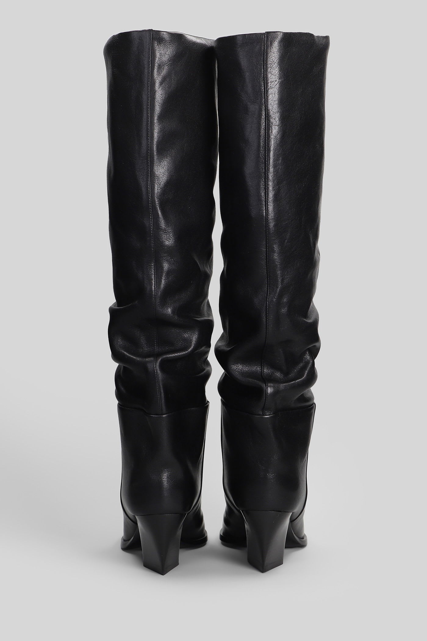 Jimmy Choo Hart 60 High Heels Boots In Black Leather In Black