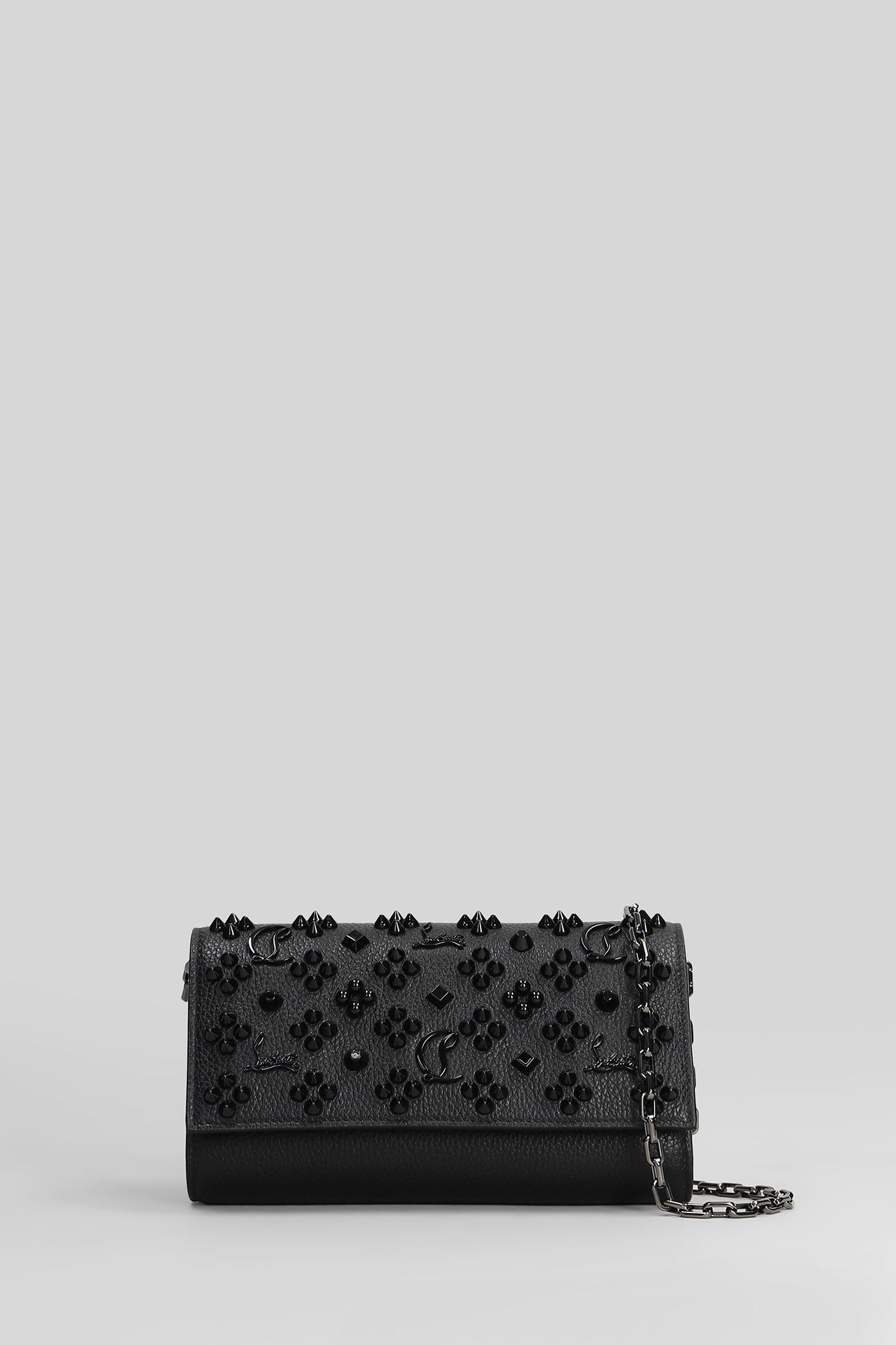 Christian Louboutin Paloma Wallet Shoulder Bag In Black Leather In Black