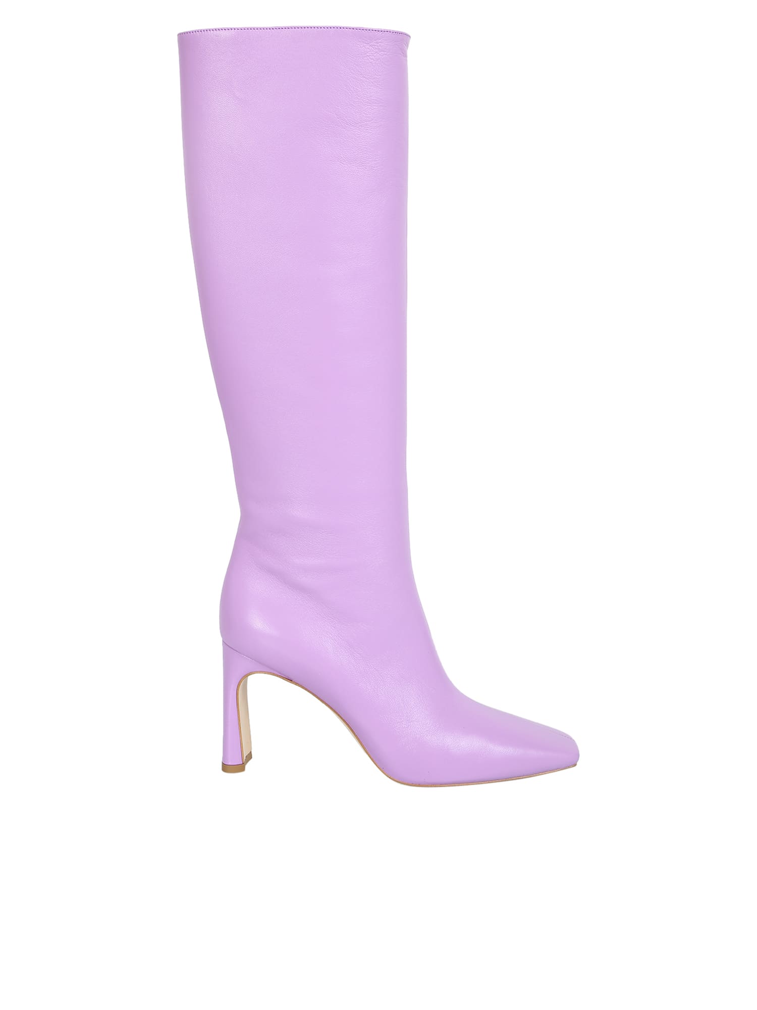 Leonie Hanne Leather Heeled Boots In Purple