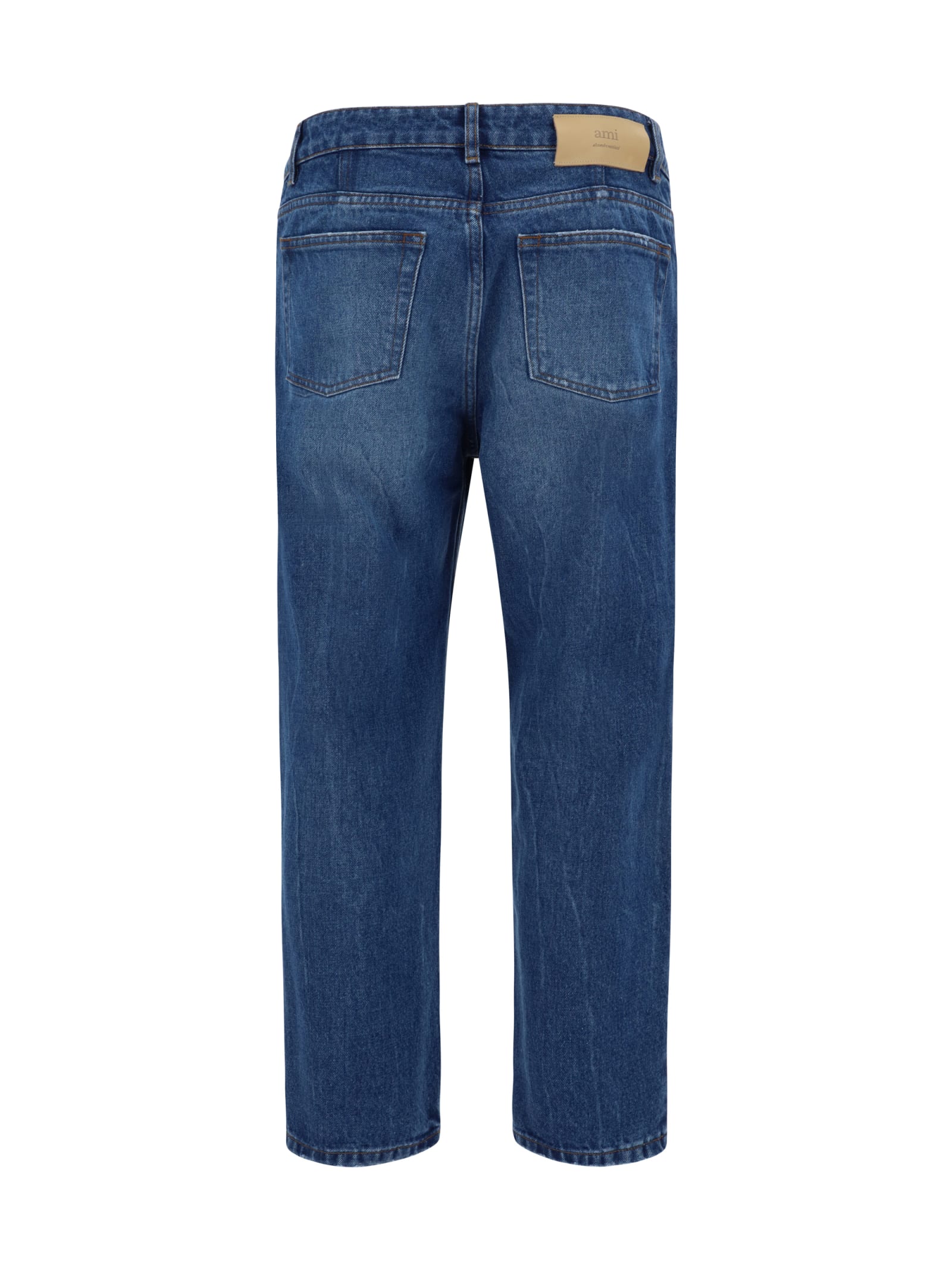 Shop Ami Alexandre Mattiussi Tapered Jeans Jeans In Used Blue