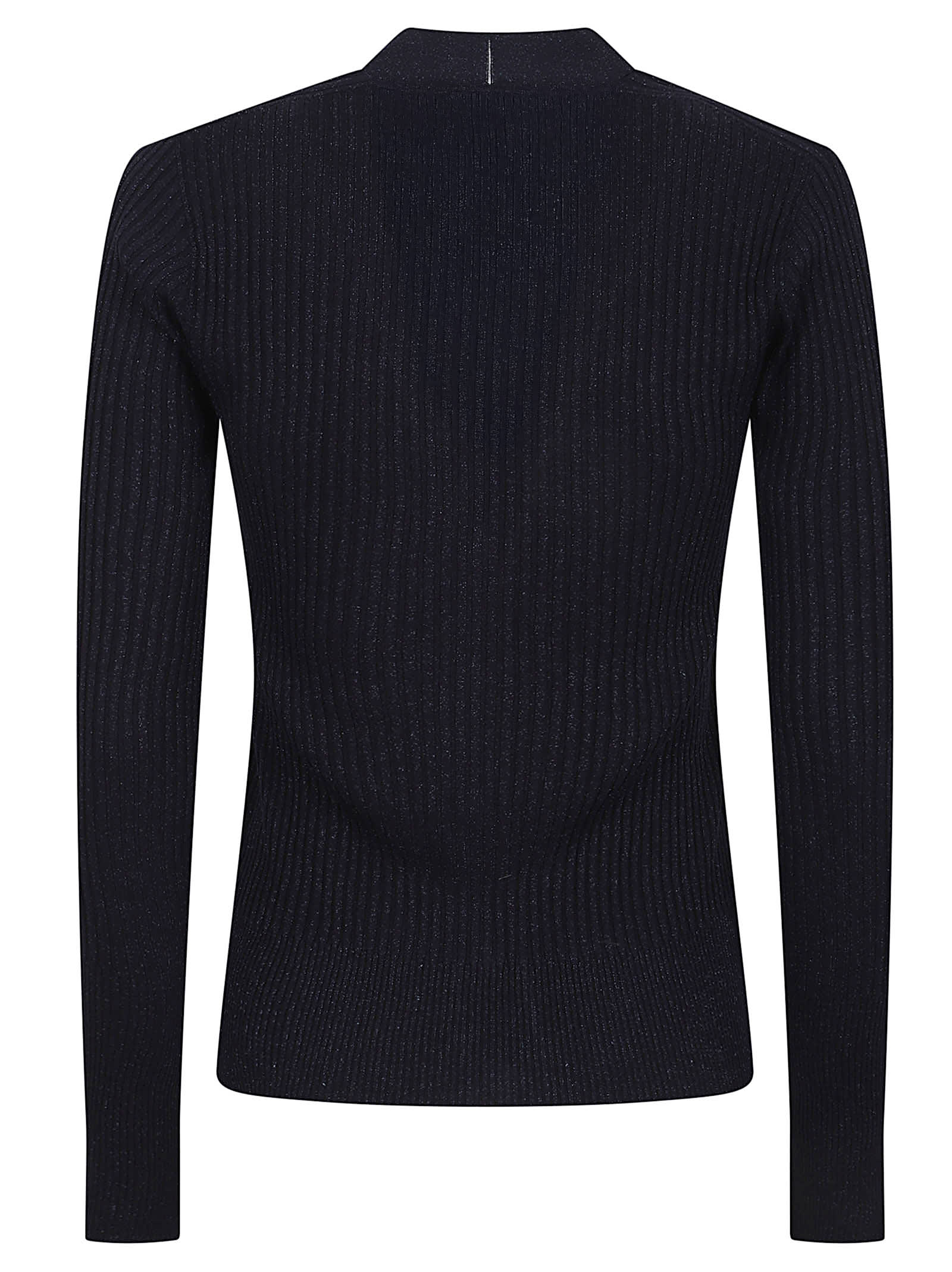 Peserico V Neck Long Sleeve Knit Pullover In Black