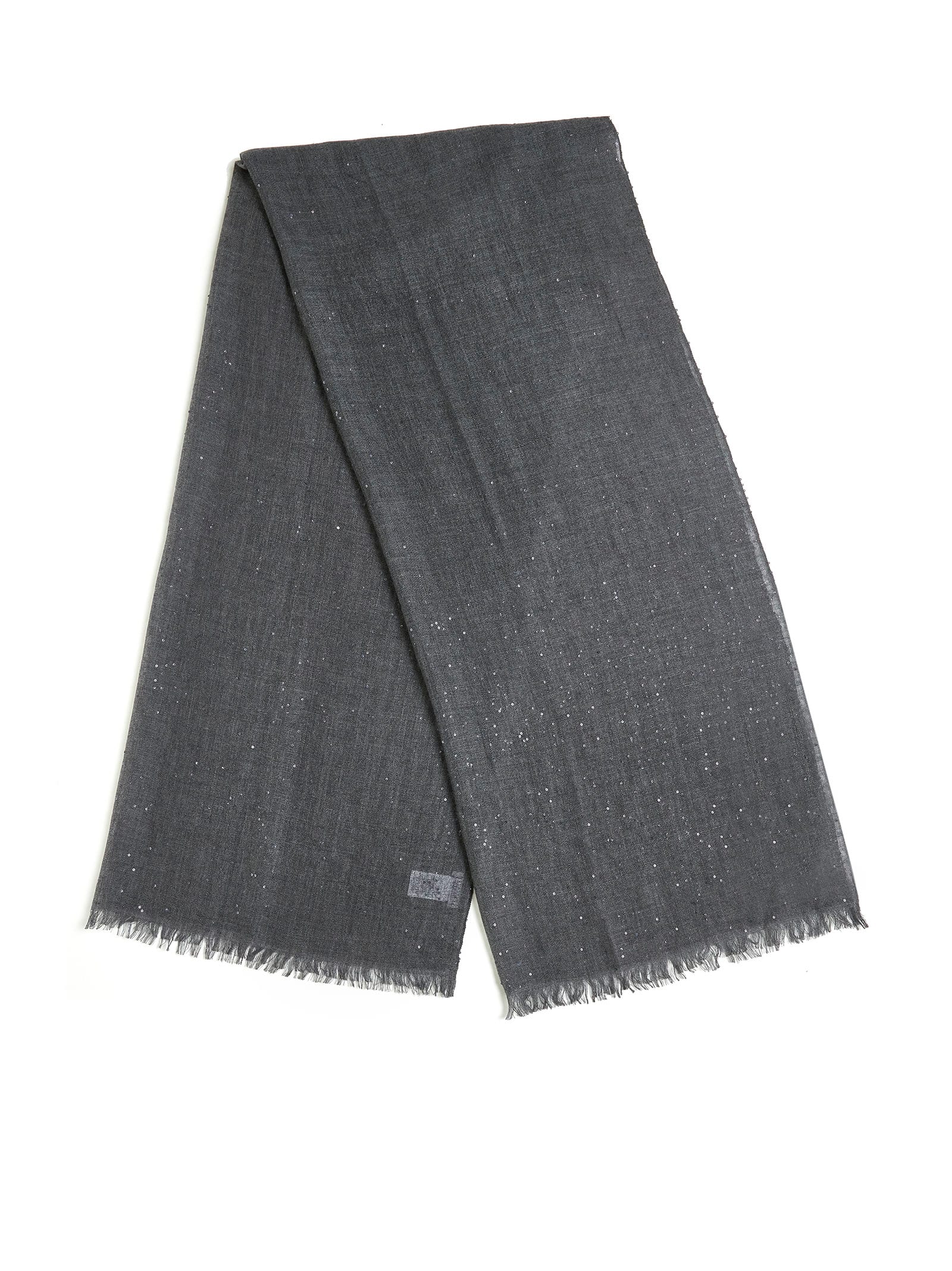 Shop Brunello Cucinelli Scarf In Grey