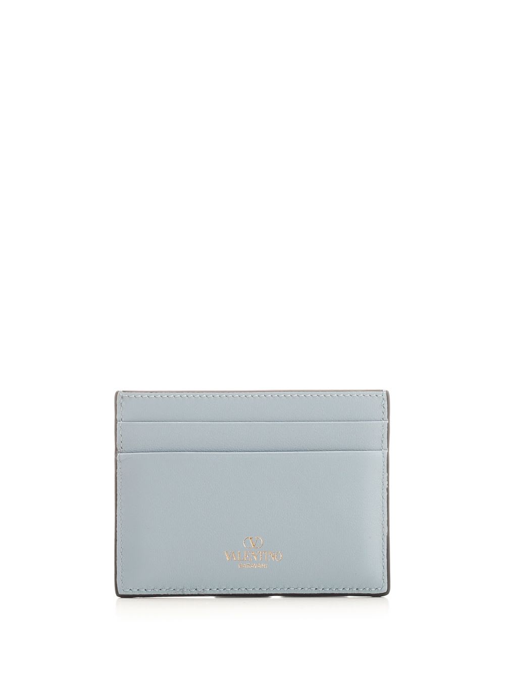 Shop Valentino Rockstud Card Holder In Light Blue