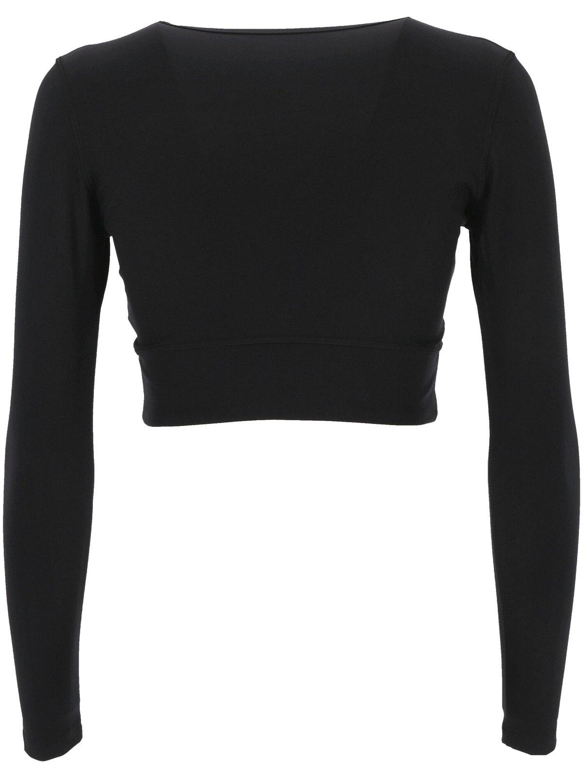 Balenciaga Activewear Long-sleeved Sports Bra In Black