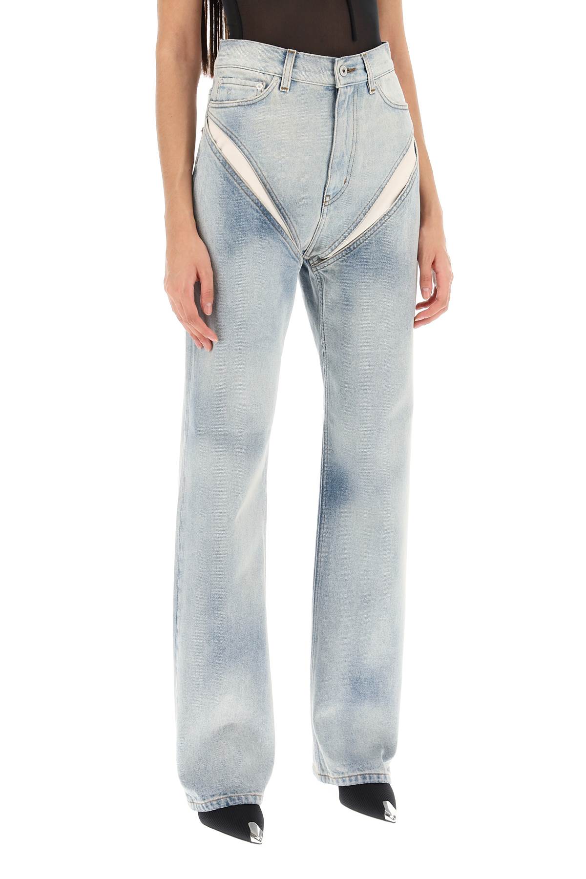 Y/PROJECT CUT-OUT BAGGY JEANS