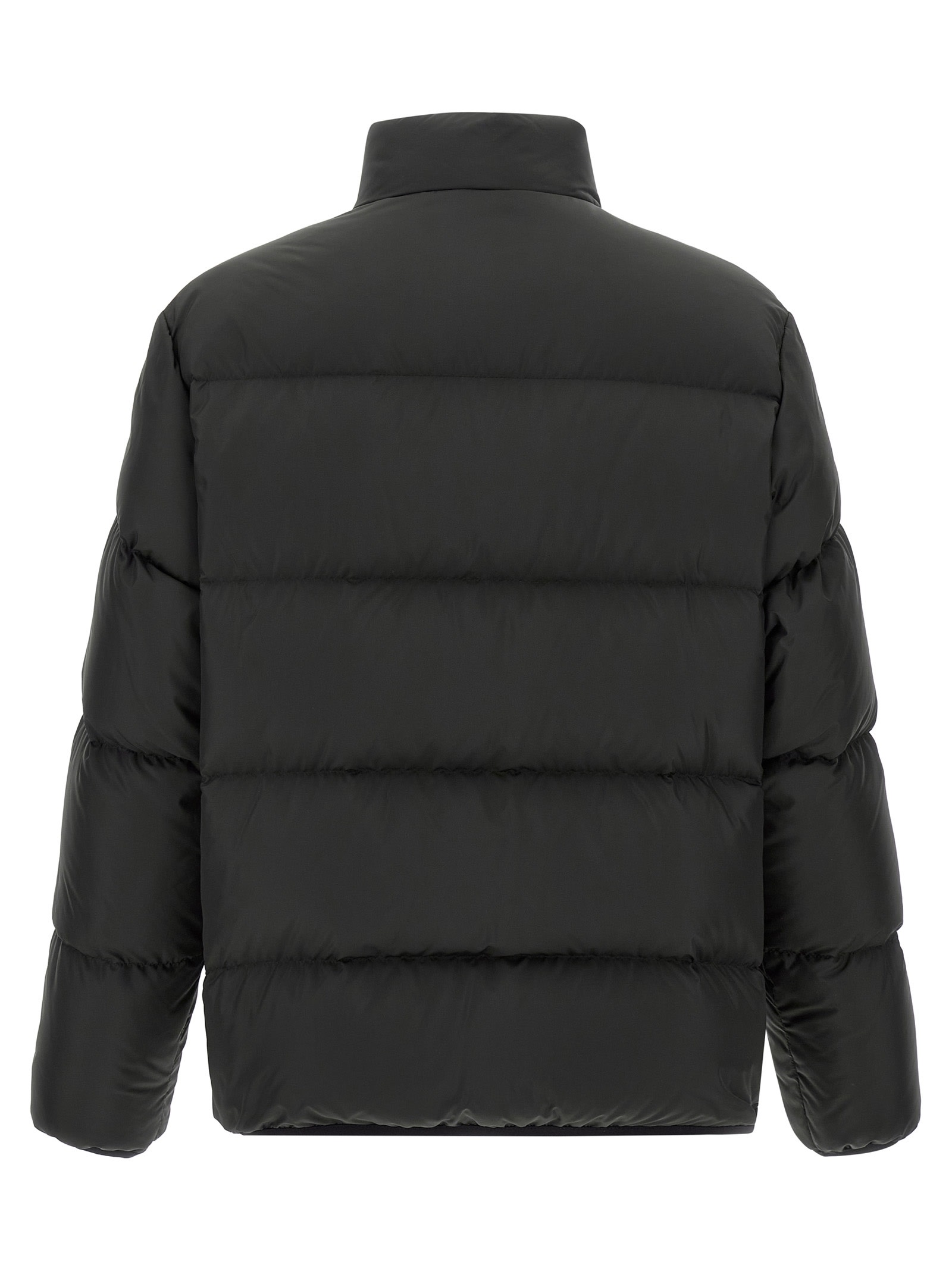 Moncler Nylon Down Jacket High Collar In Animal Print