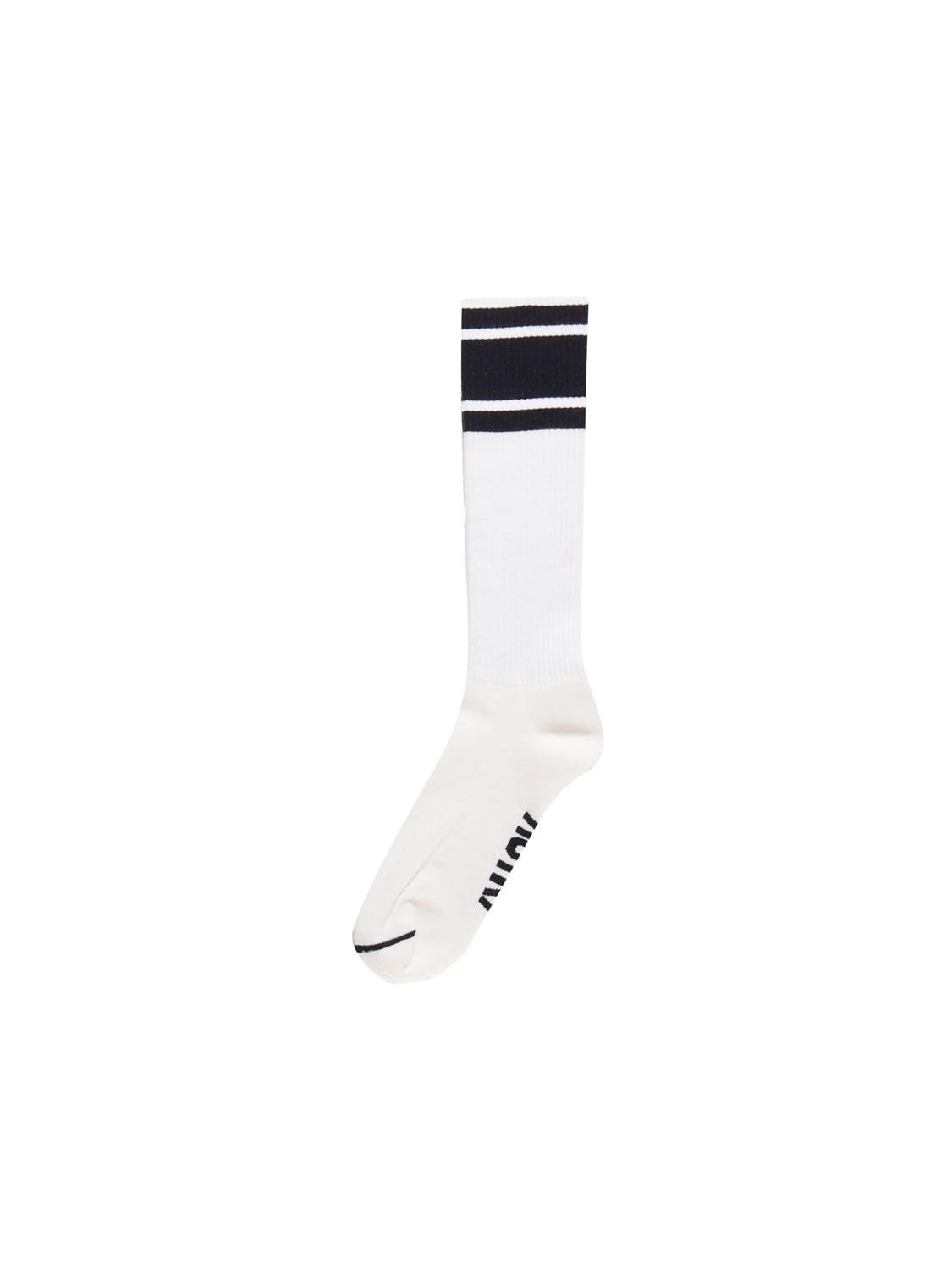 Shop Autry Ribbed Socks With Logo In White, Black