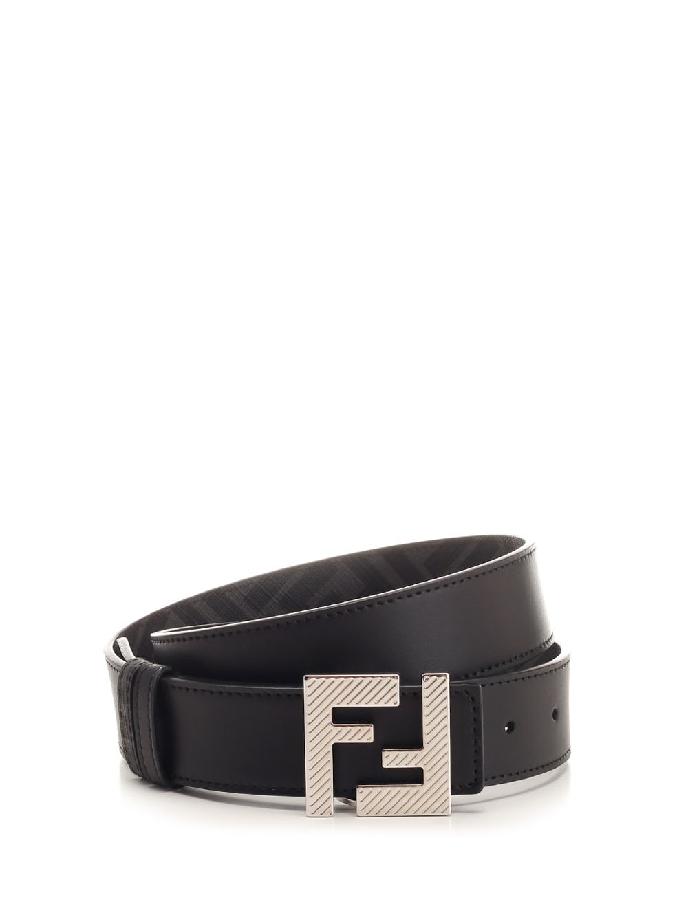 Shop Fendi Squared Ff Belt In Black