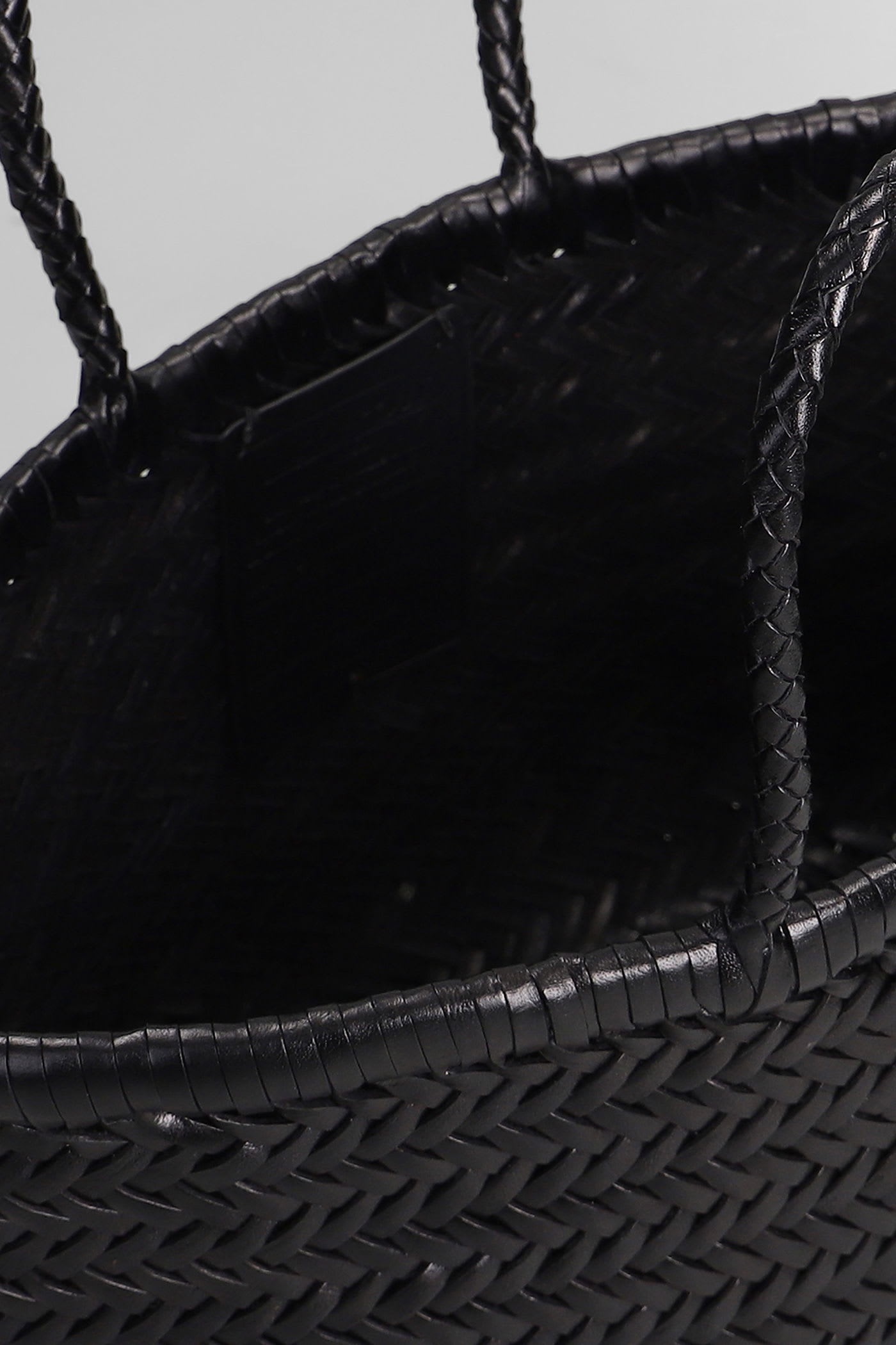 Dragon Diffusion Bamboo 3 Jump Small Tote In Black Leather In Black