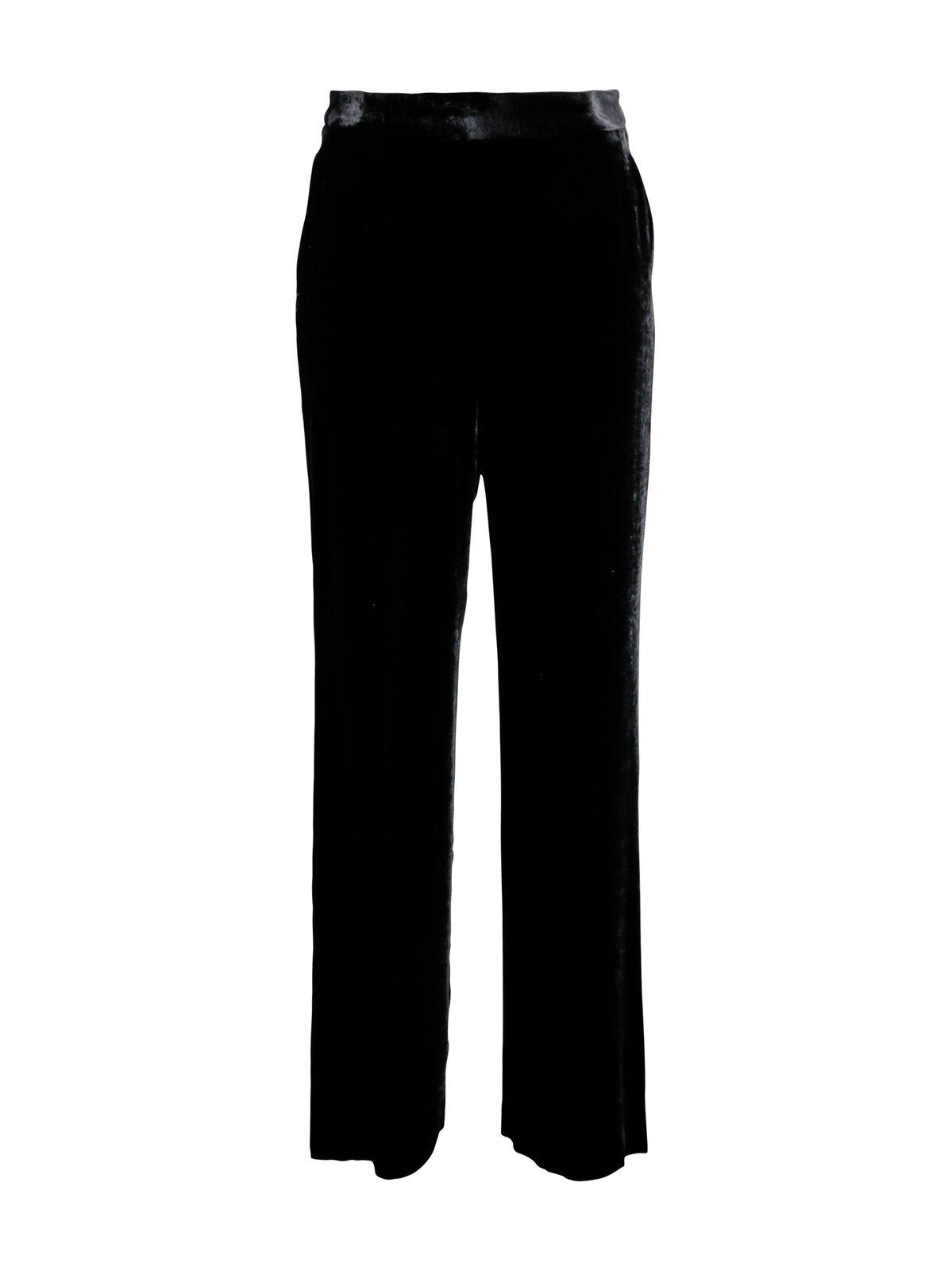 Etro Velvet Palazzo Trousers In Nero