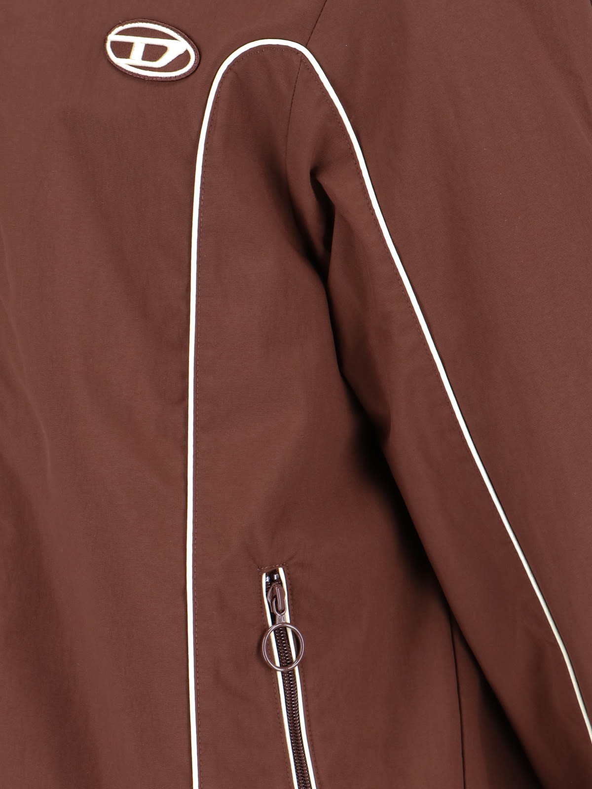 Diesel Piped Hooded Jacket In Brown