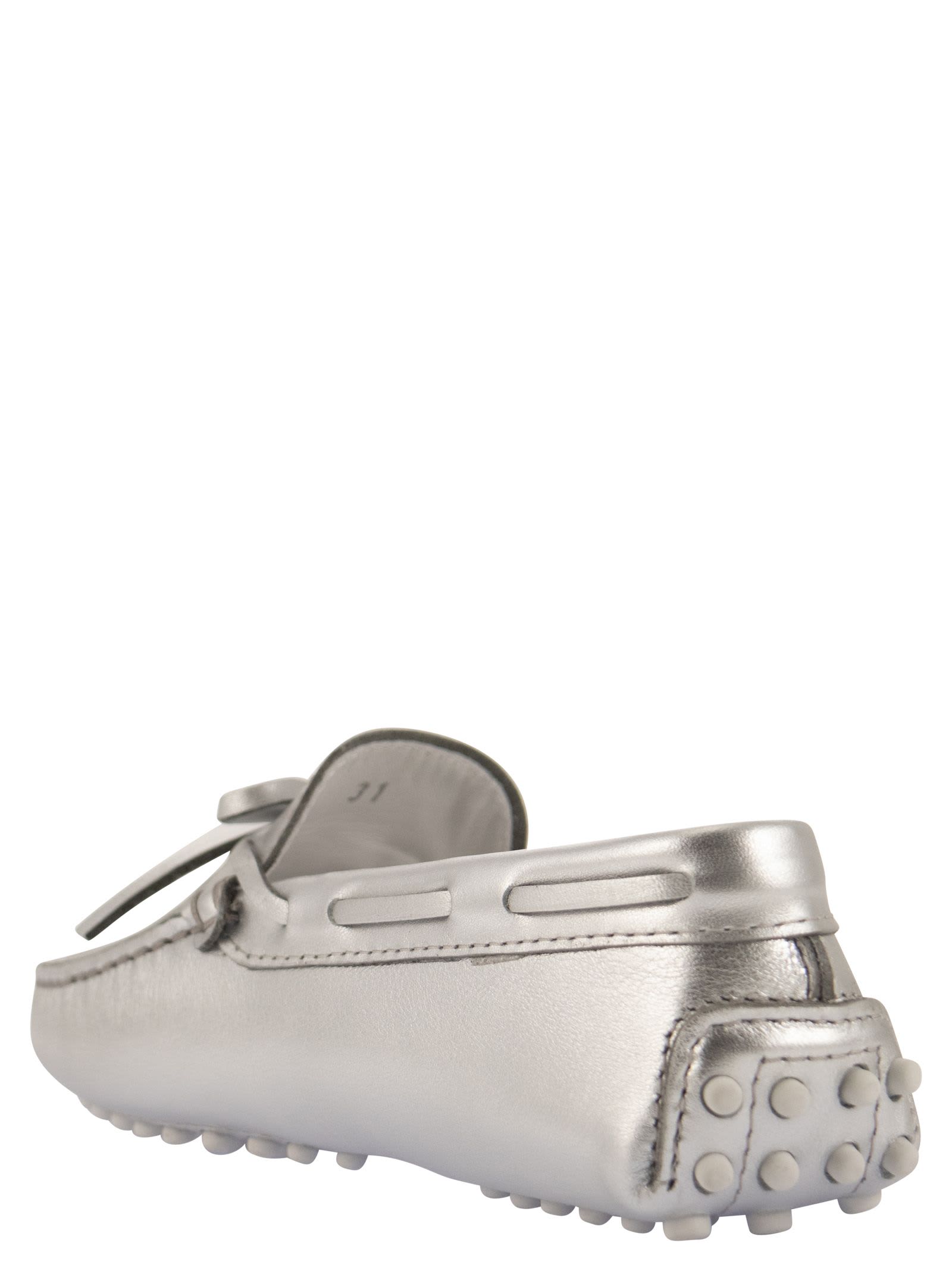 Shop Tod's Loafer Gommino In Silver
