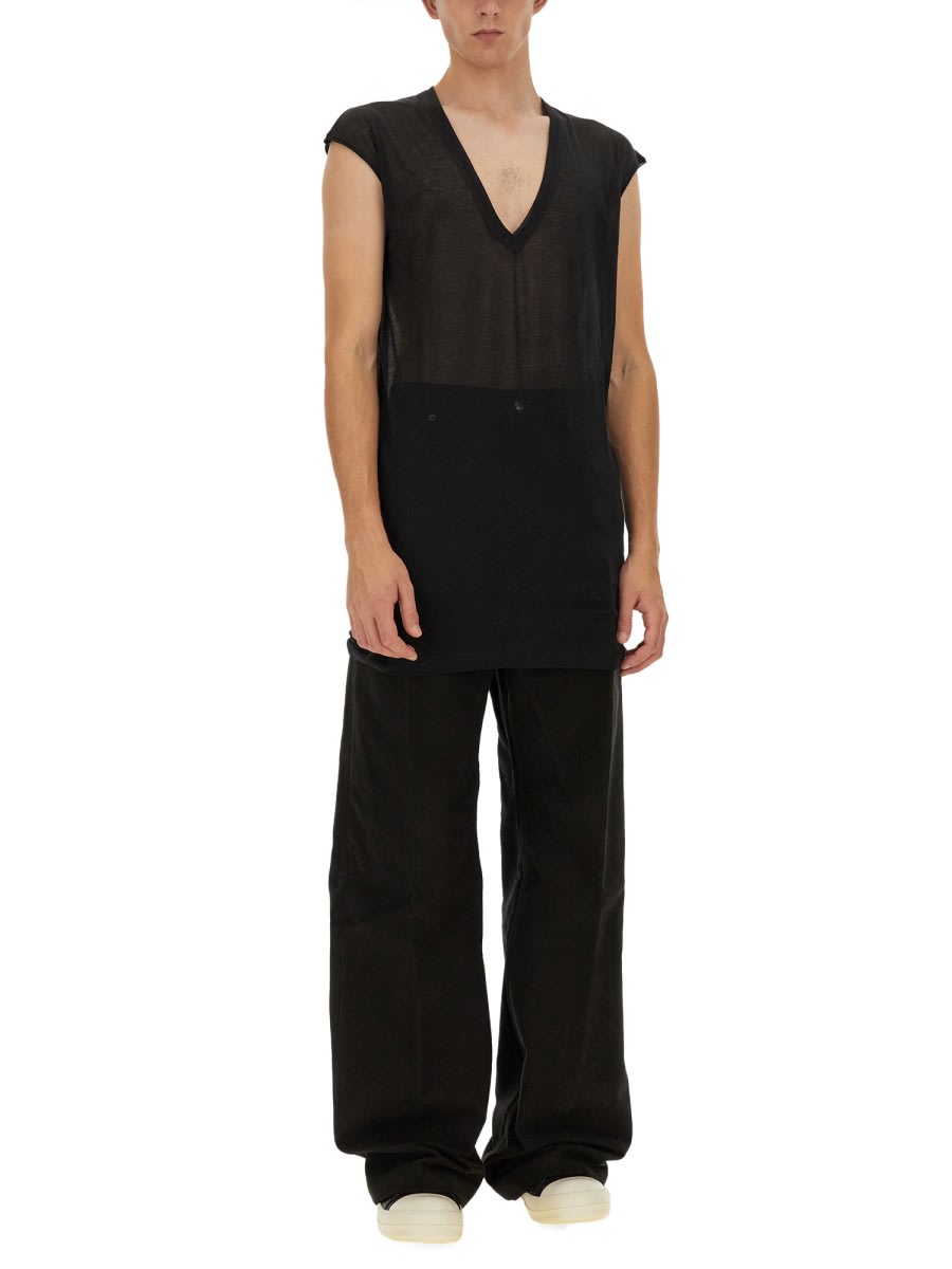 Shop Rick Owens Cotton Pants In Black