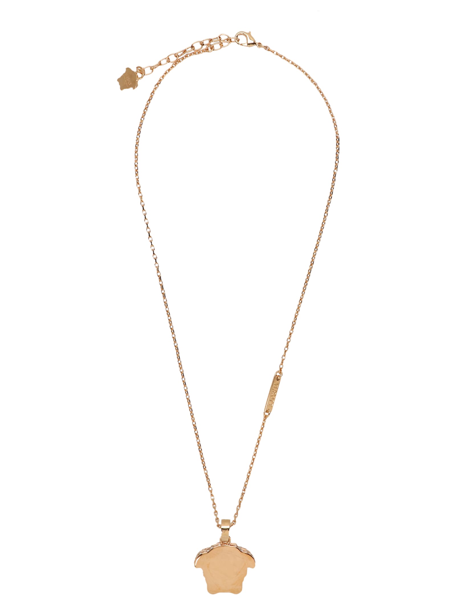 Shop Versace Medusa Necklace In Gold