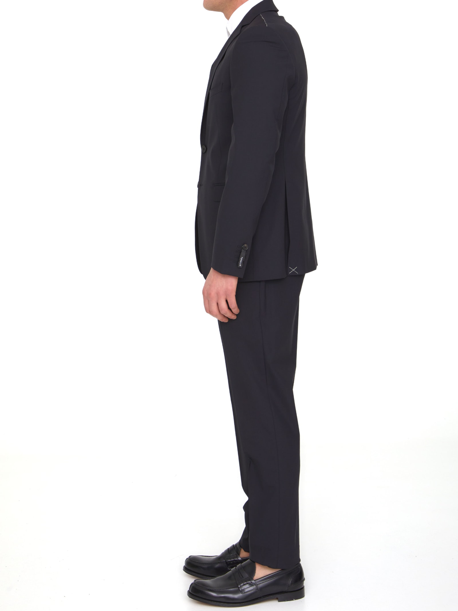 Shop Tonello Black Wool Two-piece Suit