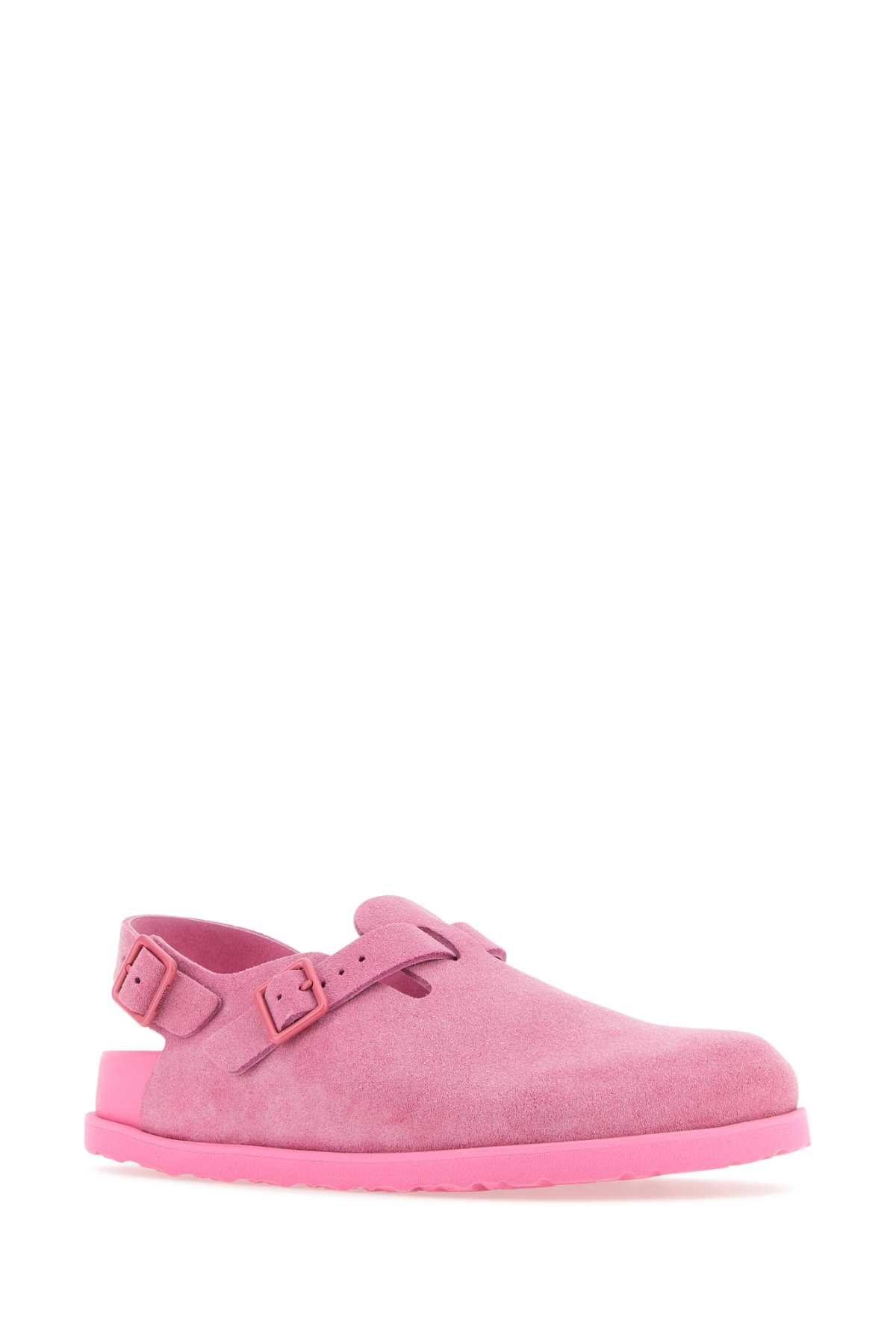 Birkenstock Pink Suede Tokyo Slippers In Azaleapink