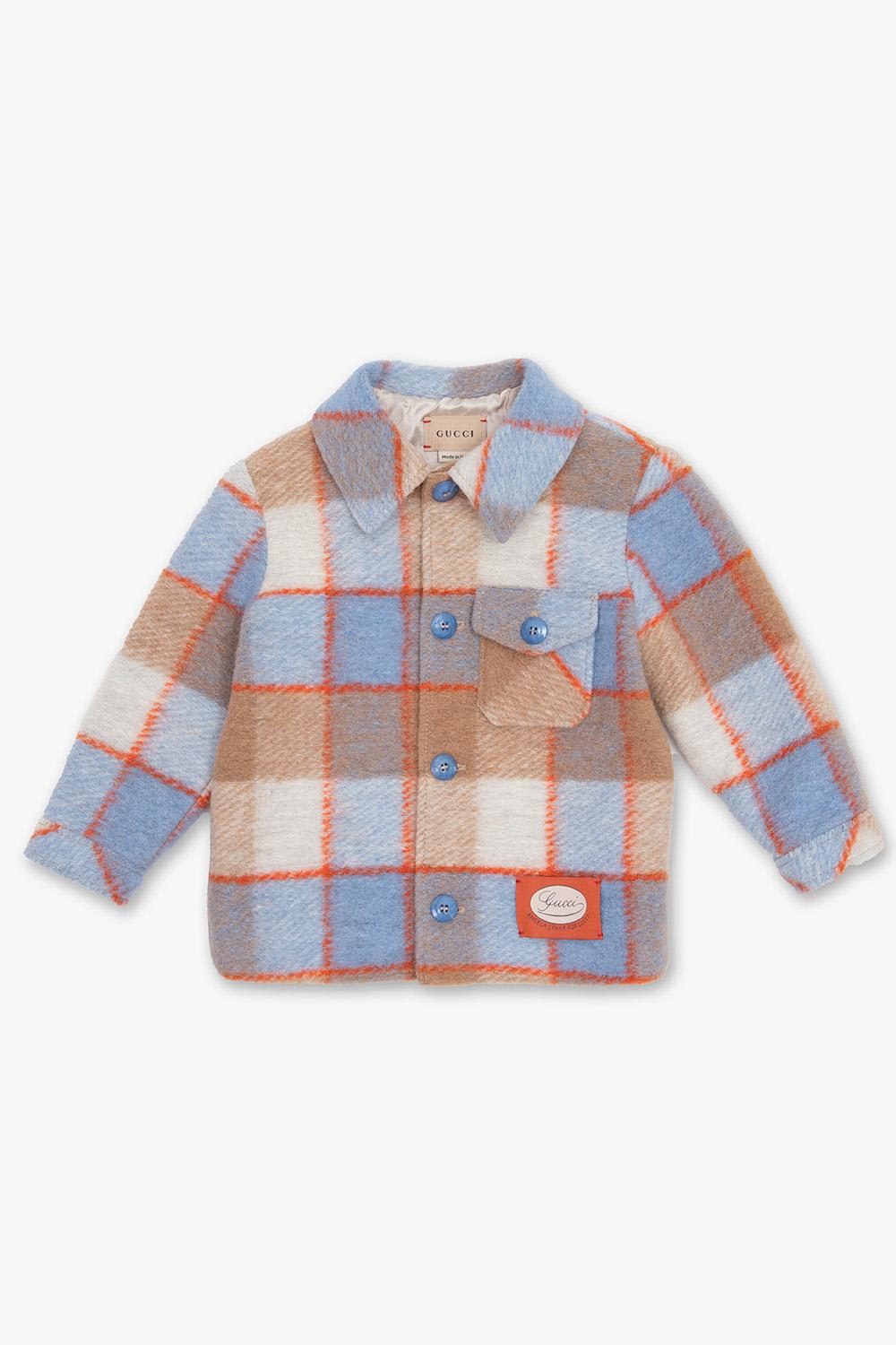 Gucci Babies' Checked Jacket In Blue
