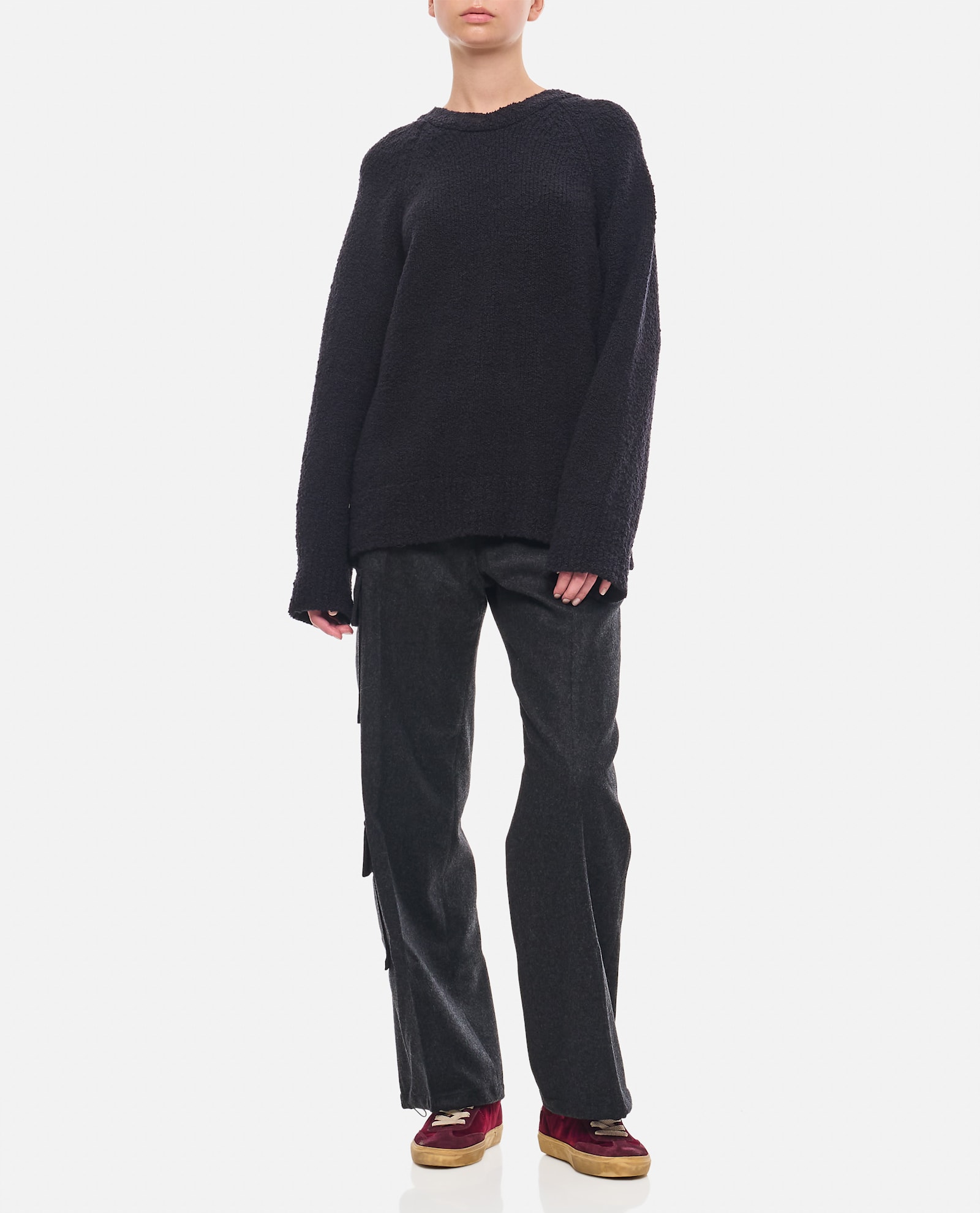 Shop Cecilie Bahnsen Odalis Oversized Jumper With Back Bow Detail In Black