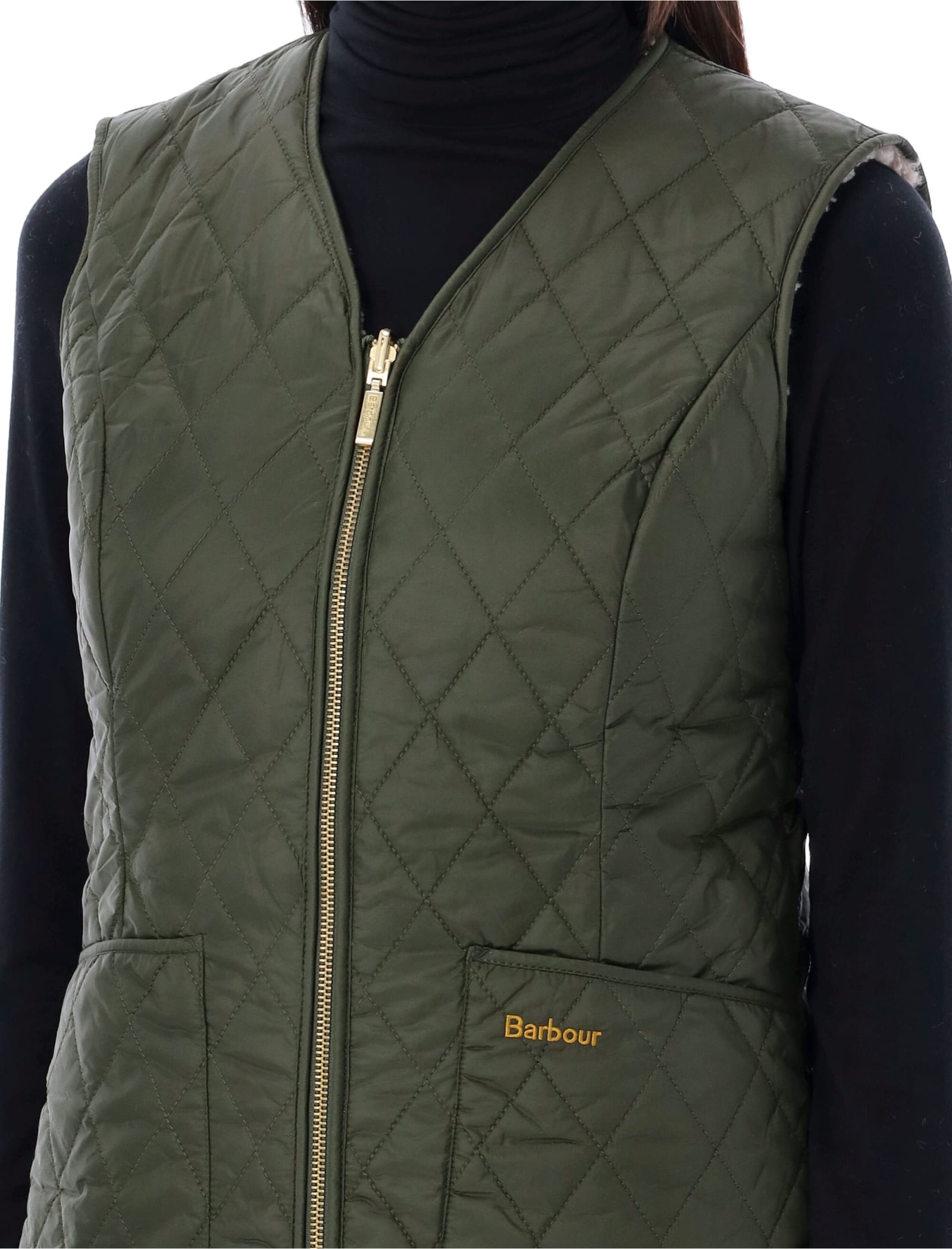 Shop Barbour Markenfield Liner Vest In Olive