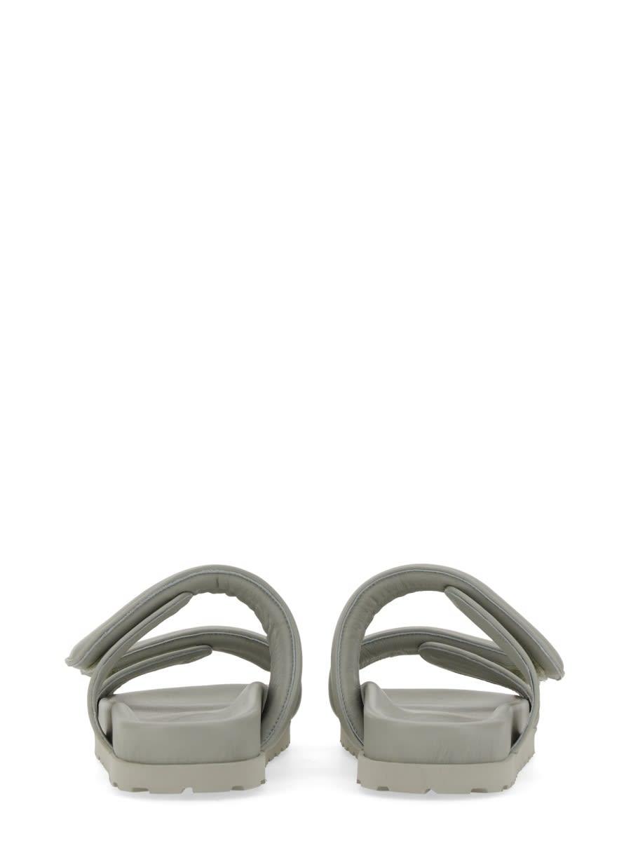 Gia Borghini Woman Sandals Sage Green Size 11 Soft Leather In Grey