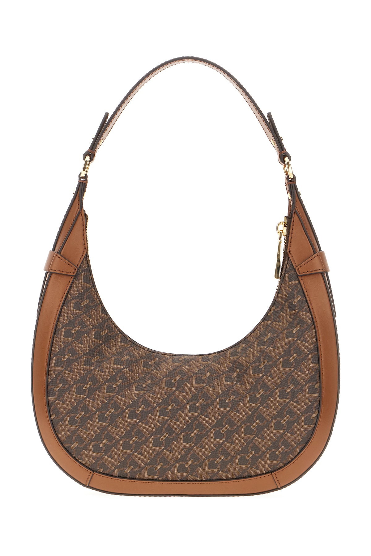 Shop Michael Kors Printed Leather Preston Shoulder Bag In Brnluggage