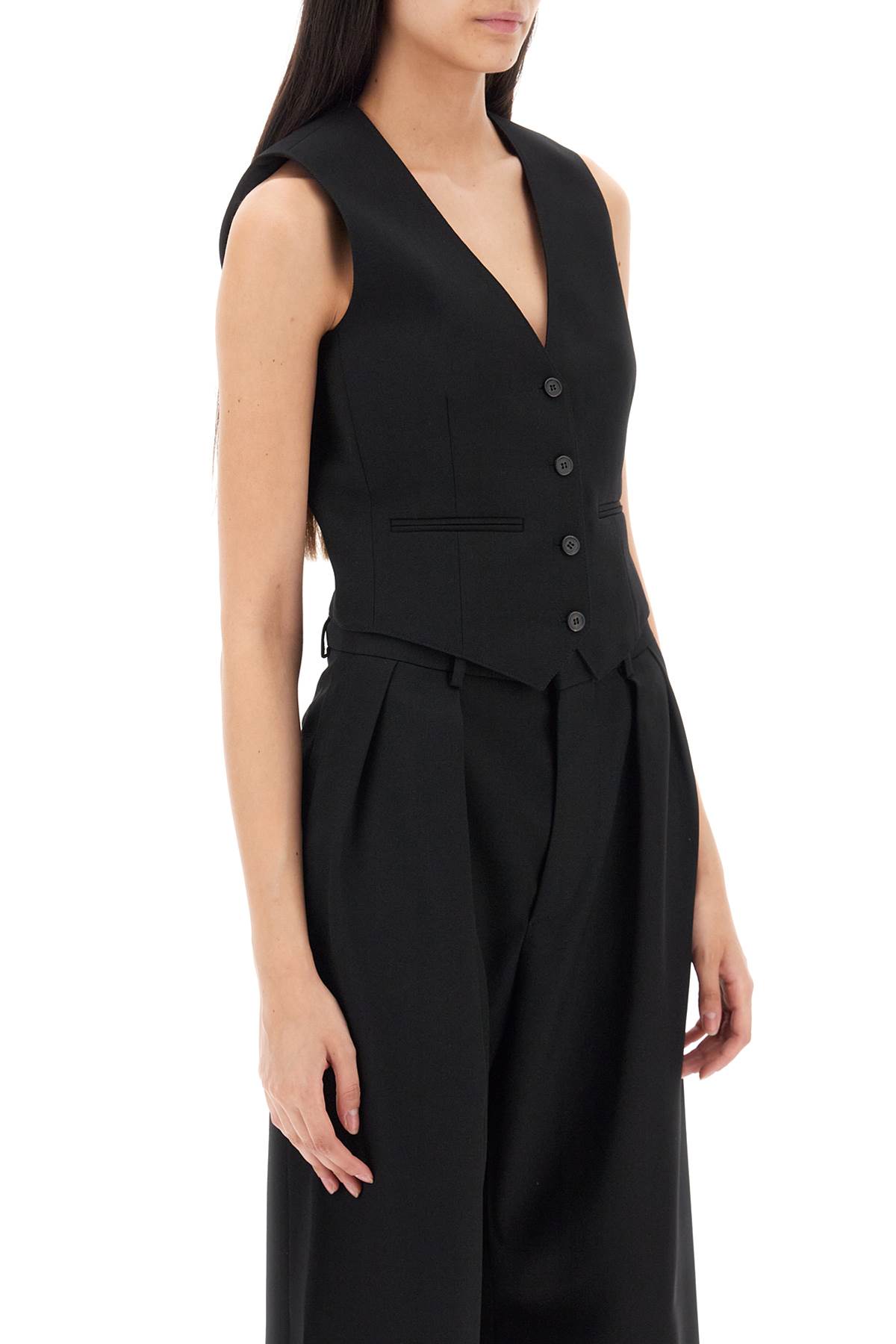 Shop Wardrobe.nyc Lightweight Wool Tailored Vest In Black