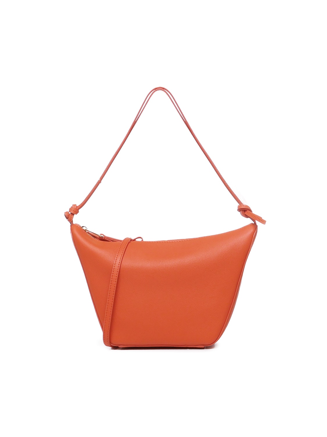 Shop Loewe Mini Haddock Hobo Bag In Calfskin In Vivid Orange