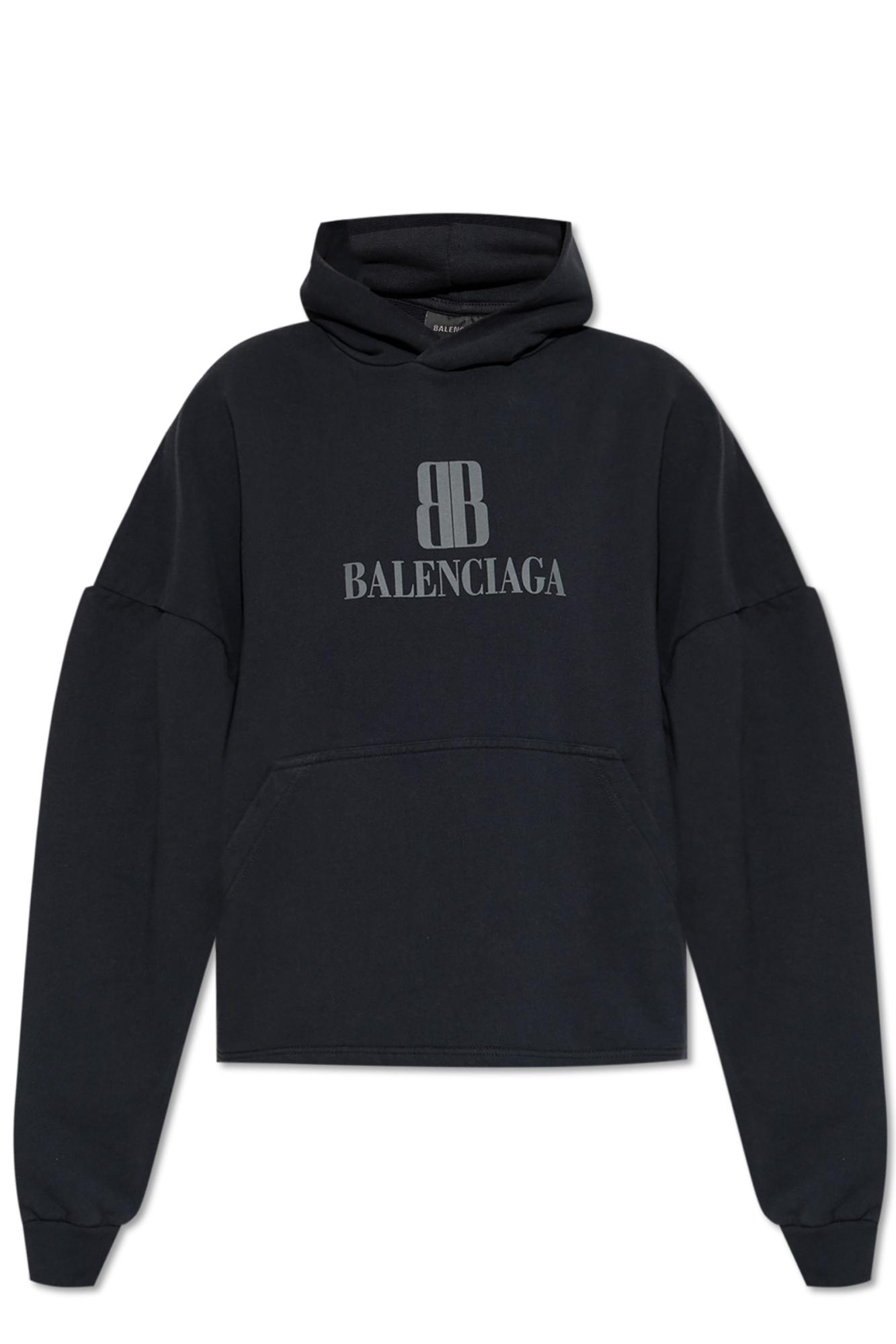 Balenciaga Cropped Hoodie Clothing In Black