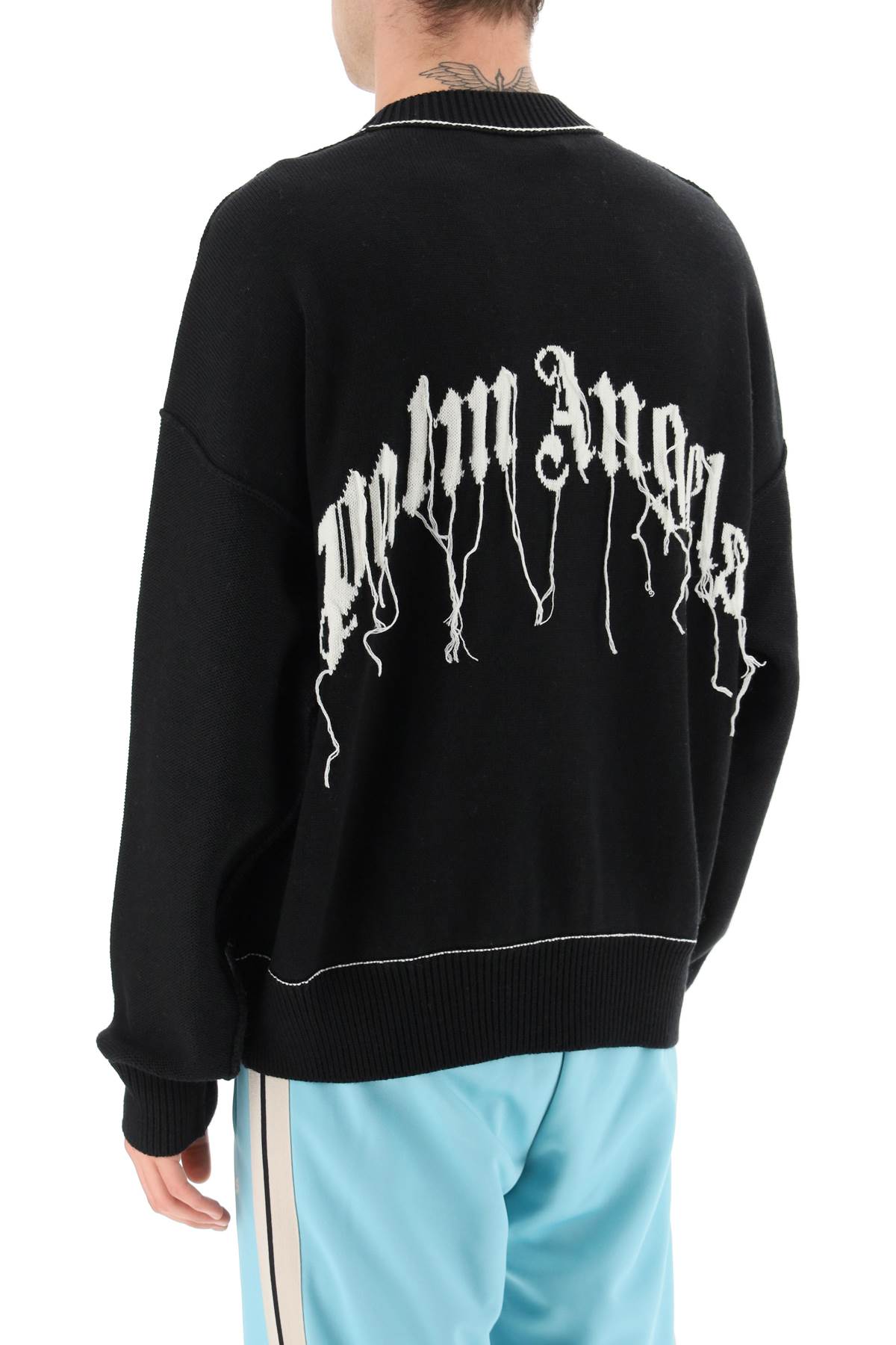 Shop Palm Angels Shark Sweater In Nero