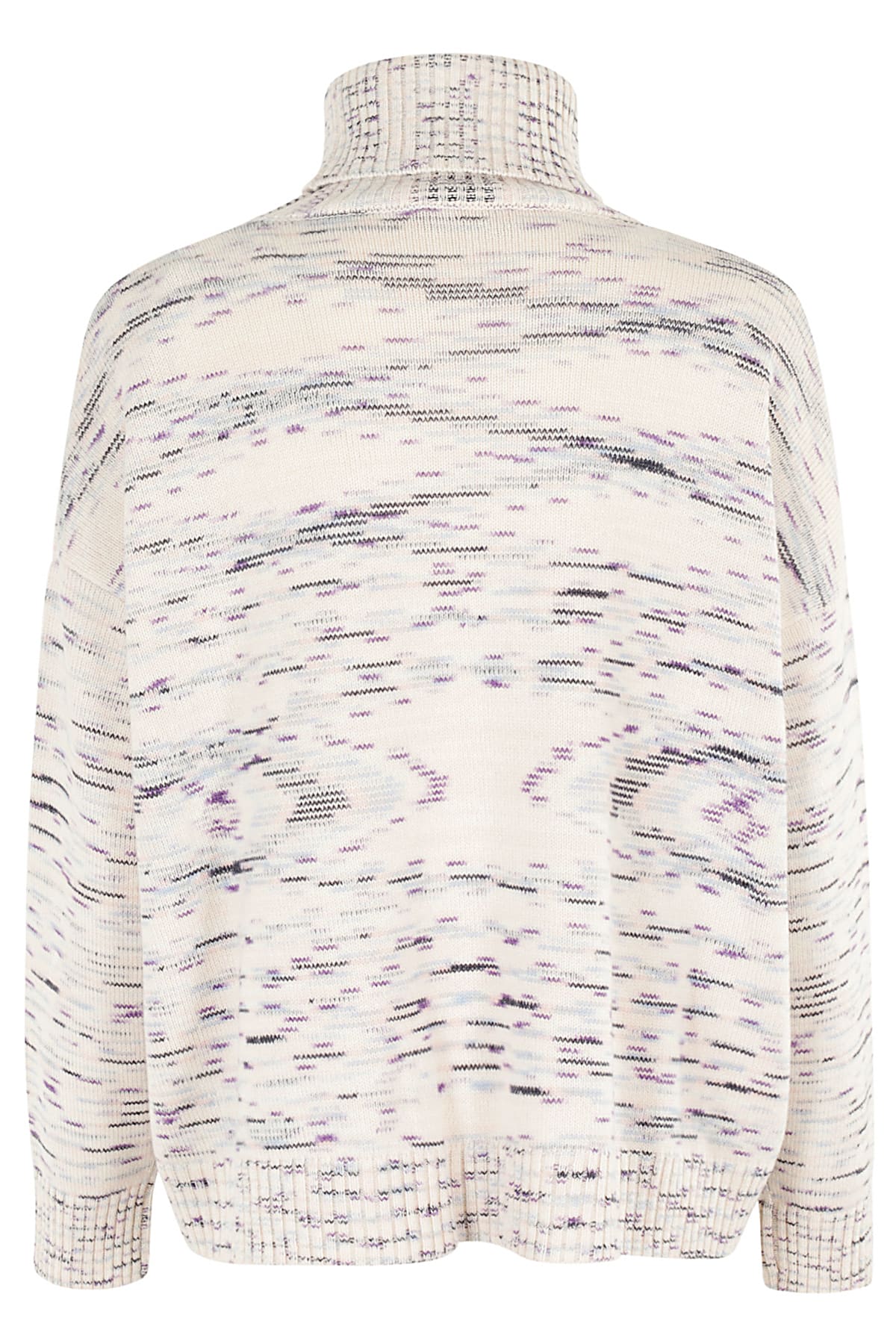 Shop Missoni Roll Neck Sweater In Fx Wht Base Violet Spac