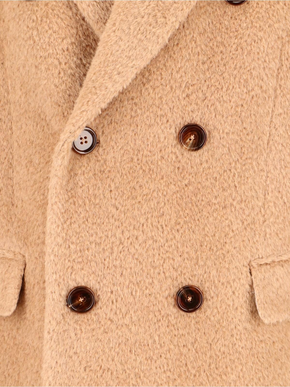 Shop Dolce & Gabbana Double-breasted Coat In Beige