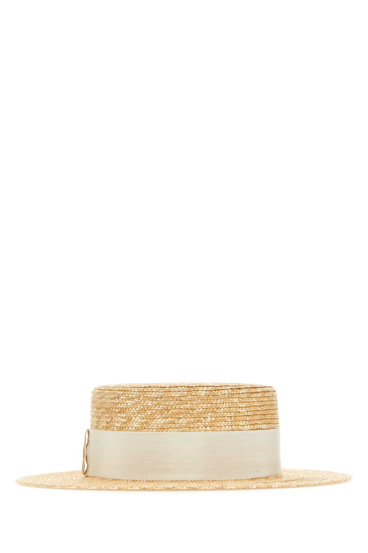 Shop Gucci Raffia Hat In Grezzobianco