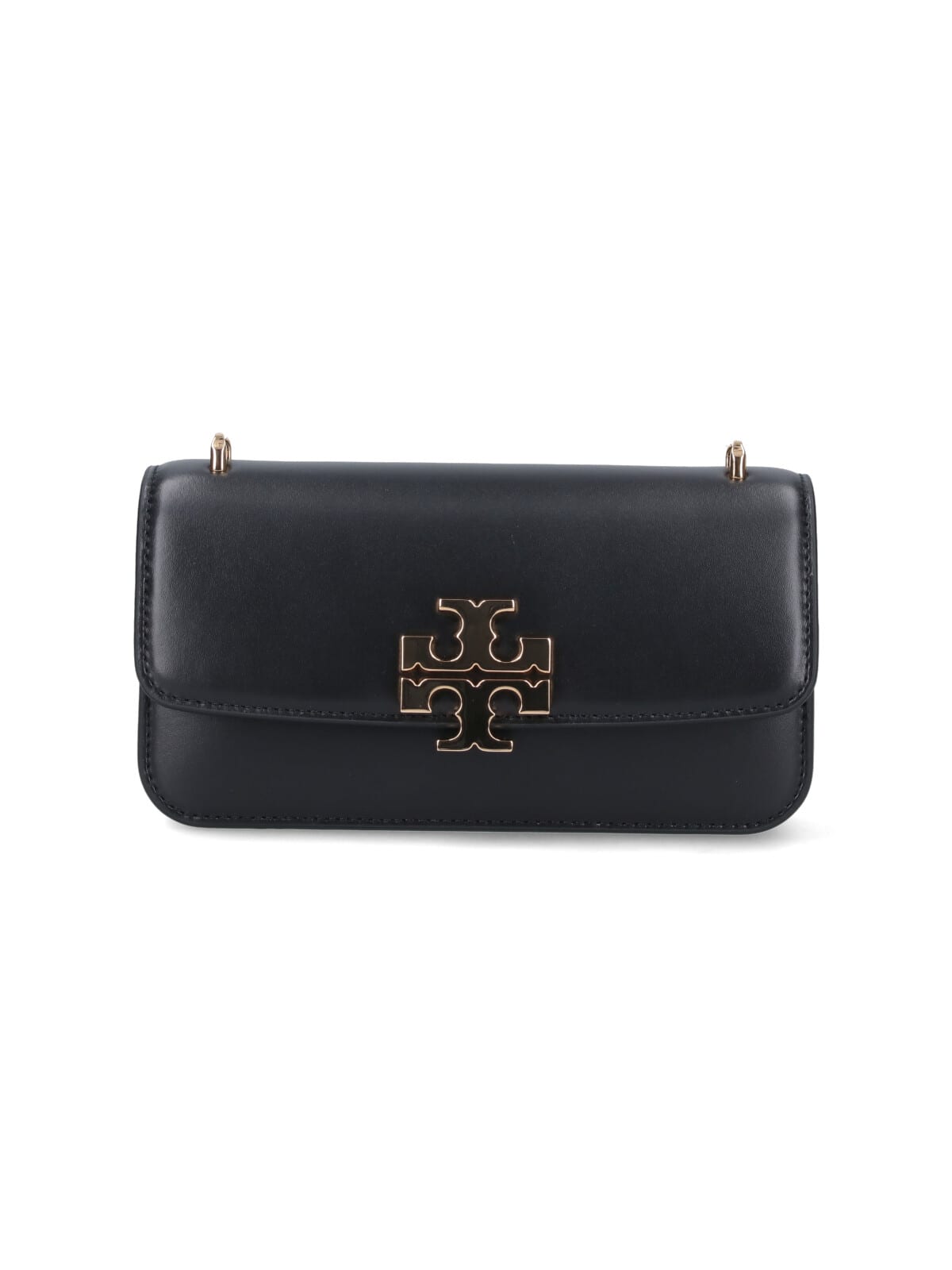 Tory Burch Small Black Calf Leather Eleanor Crossbody Bag In Black