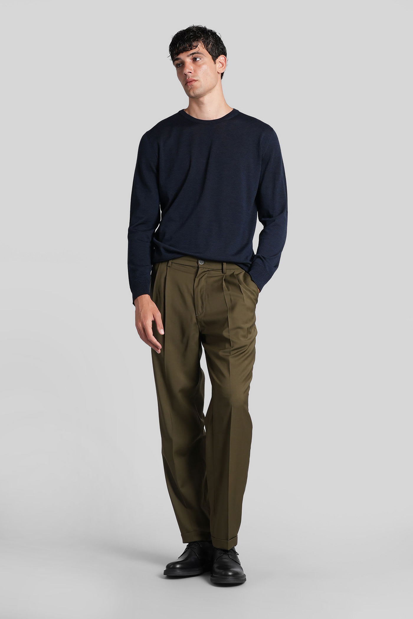 Barena Venezia Drapier Pants In Green Wool In Green