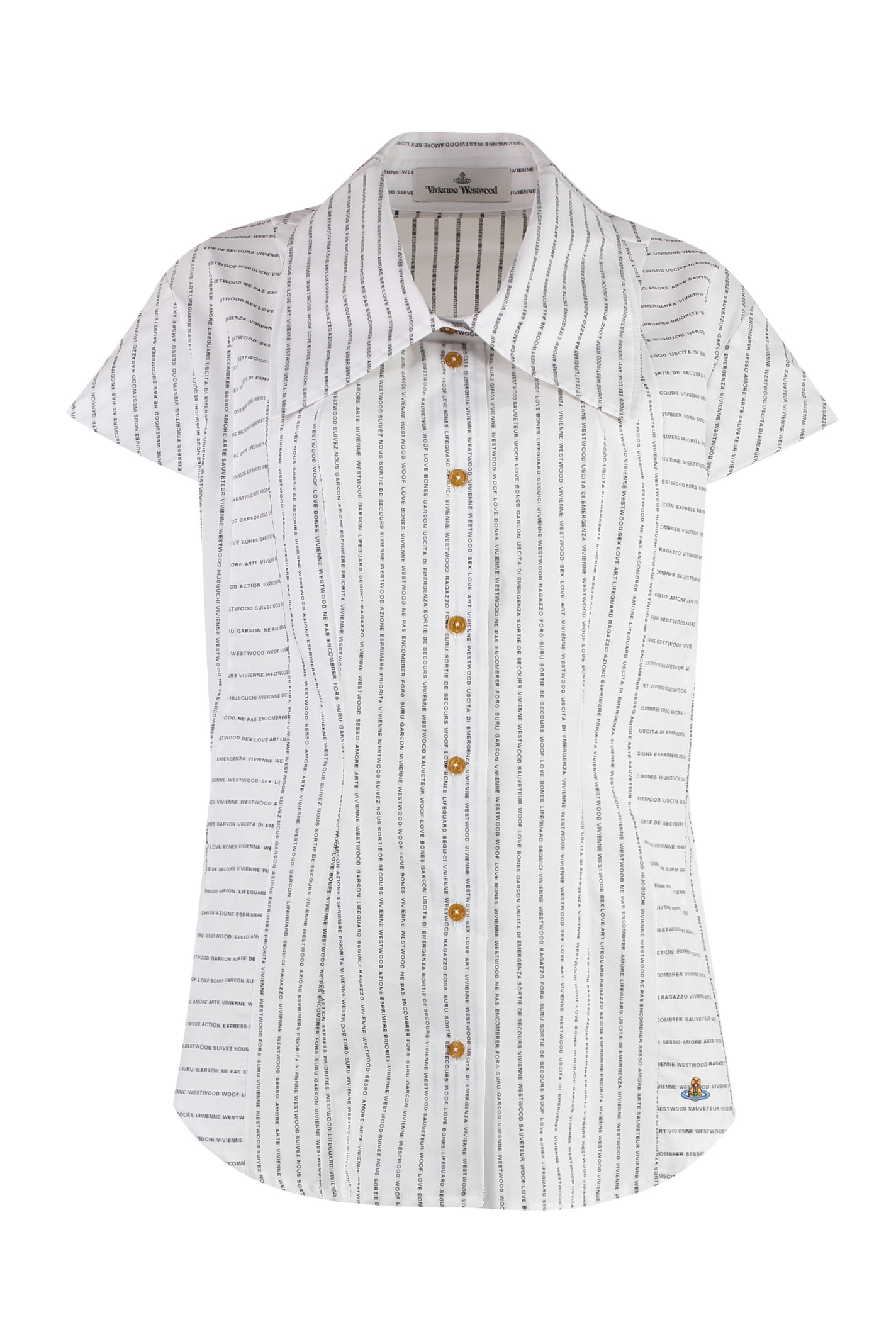 Shop Vivienne Westwood Printed Cotton Shirt In White