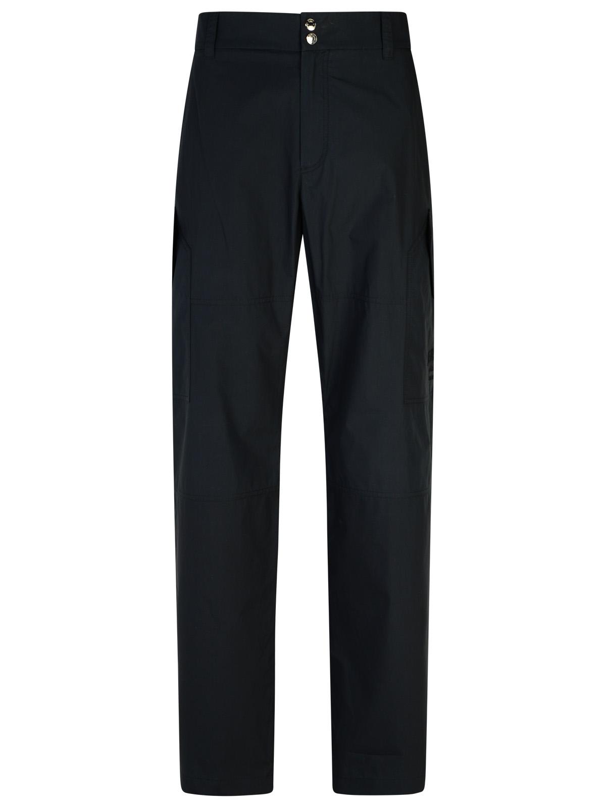 Shop Versace Black Cotton Trousers