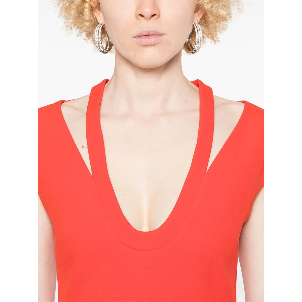David Koma Cady Midi Dress In Orange