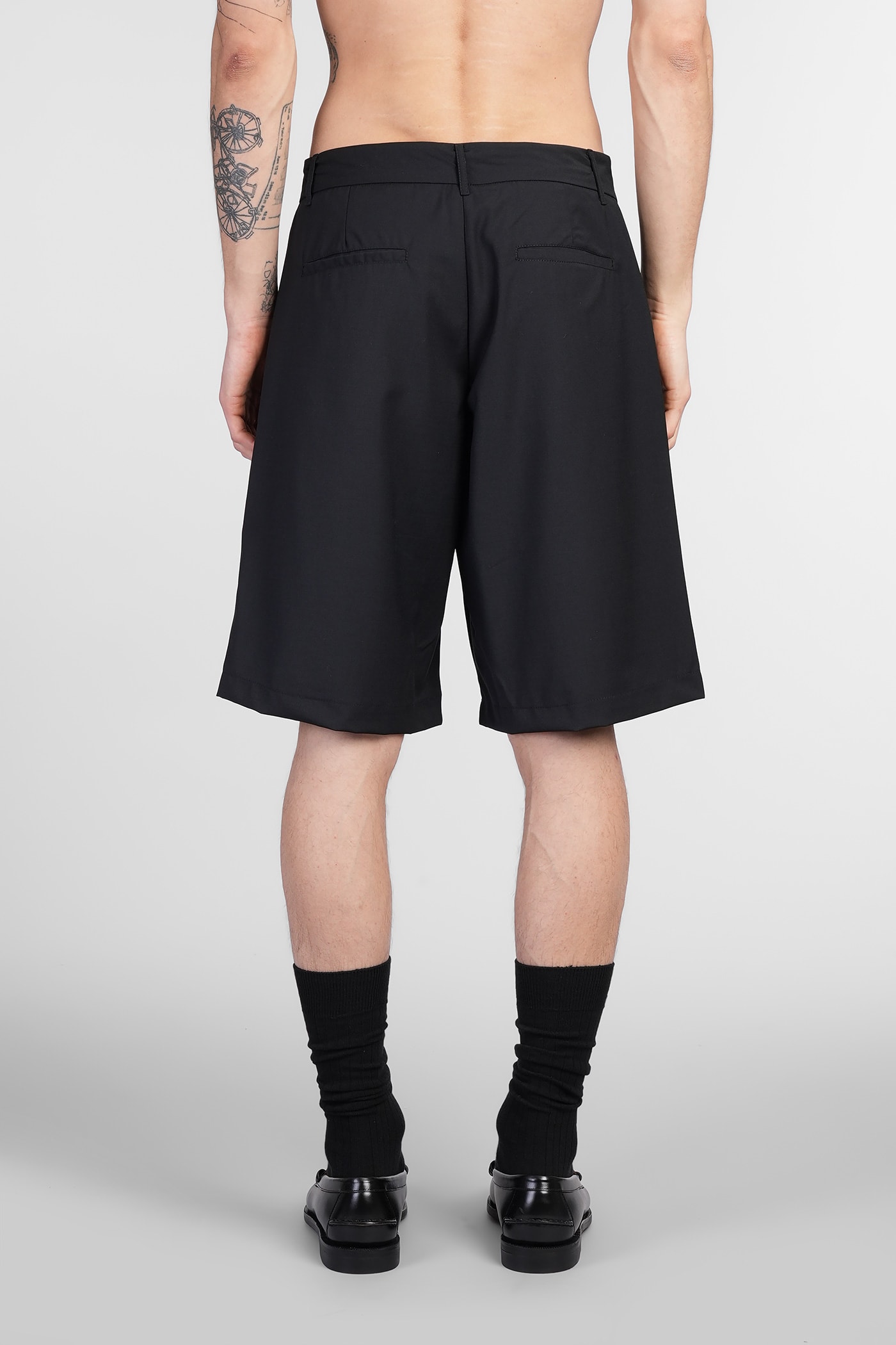 Family First Shorts In Black Polyester In Black