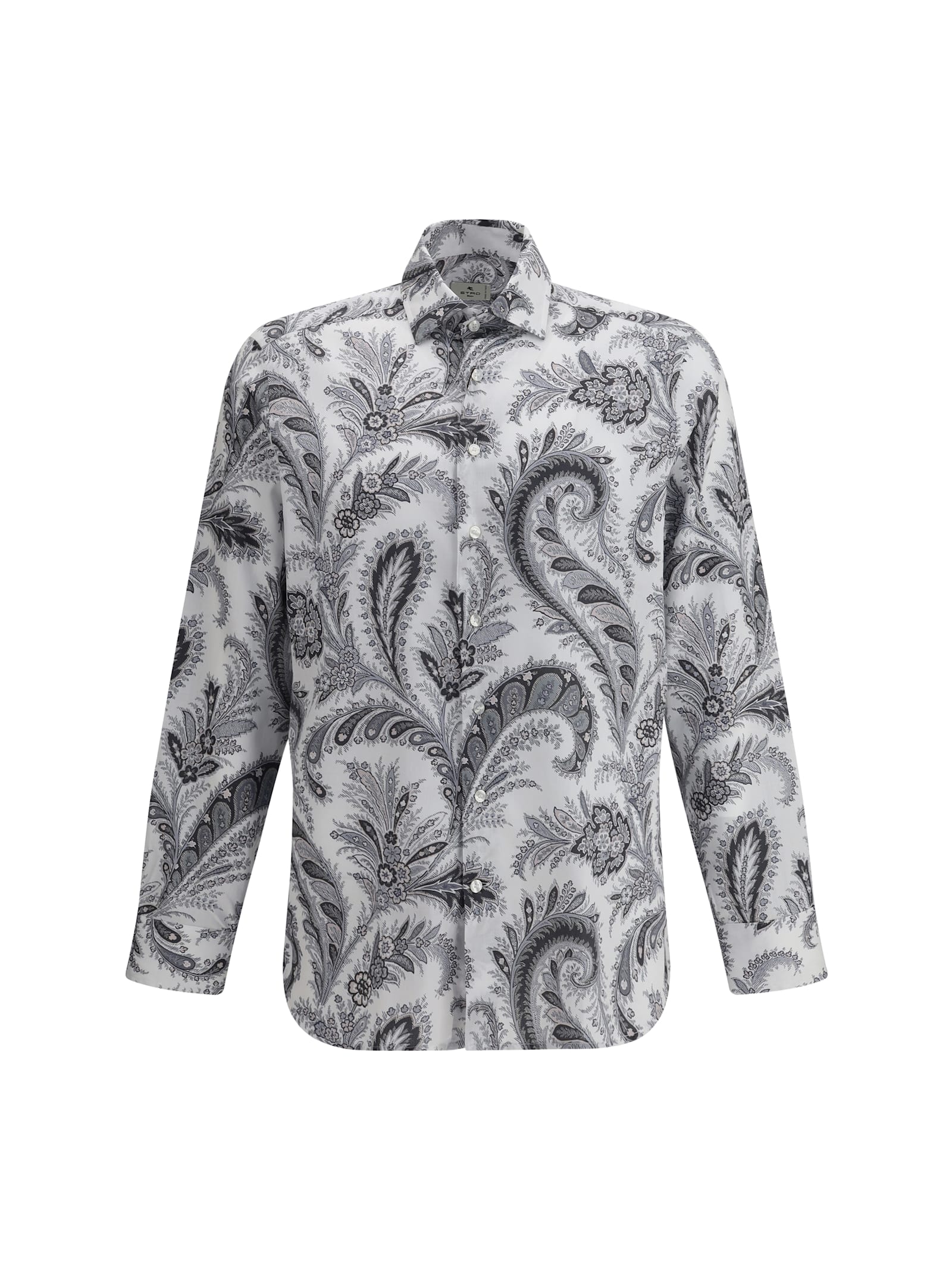 Etro Floral Paisley Button-up Shirt In Gray