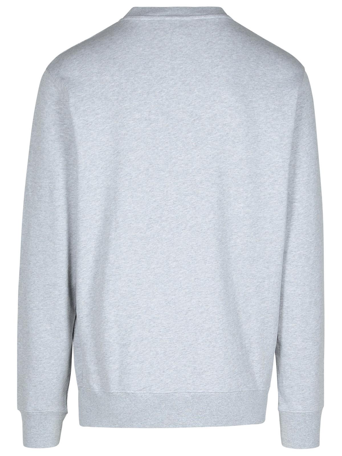 Shop Maison Kitsuné Fox Head Grey Cotton Sweatshirt