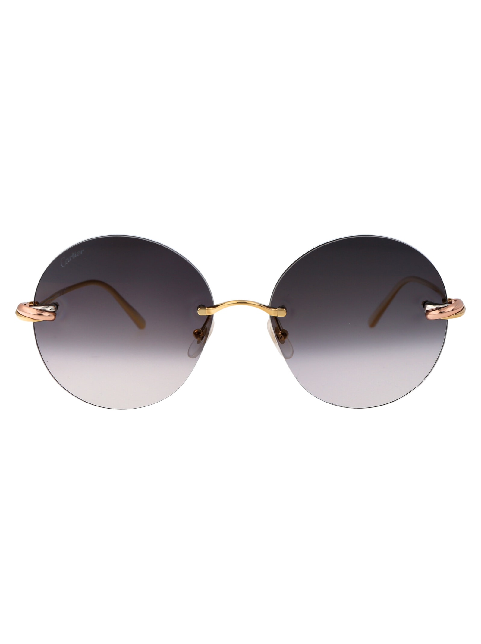 Shop Cartier Ct0475s Sunglasses In 001 Gold Gold Grey
