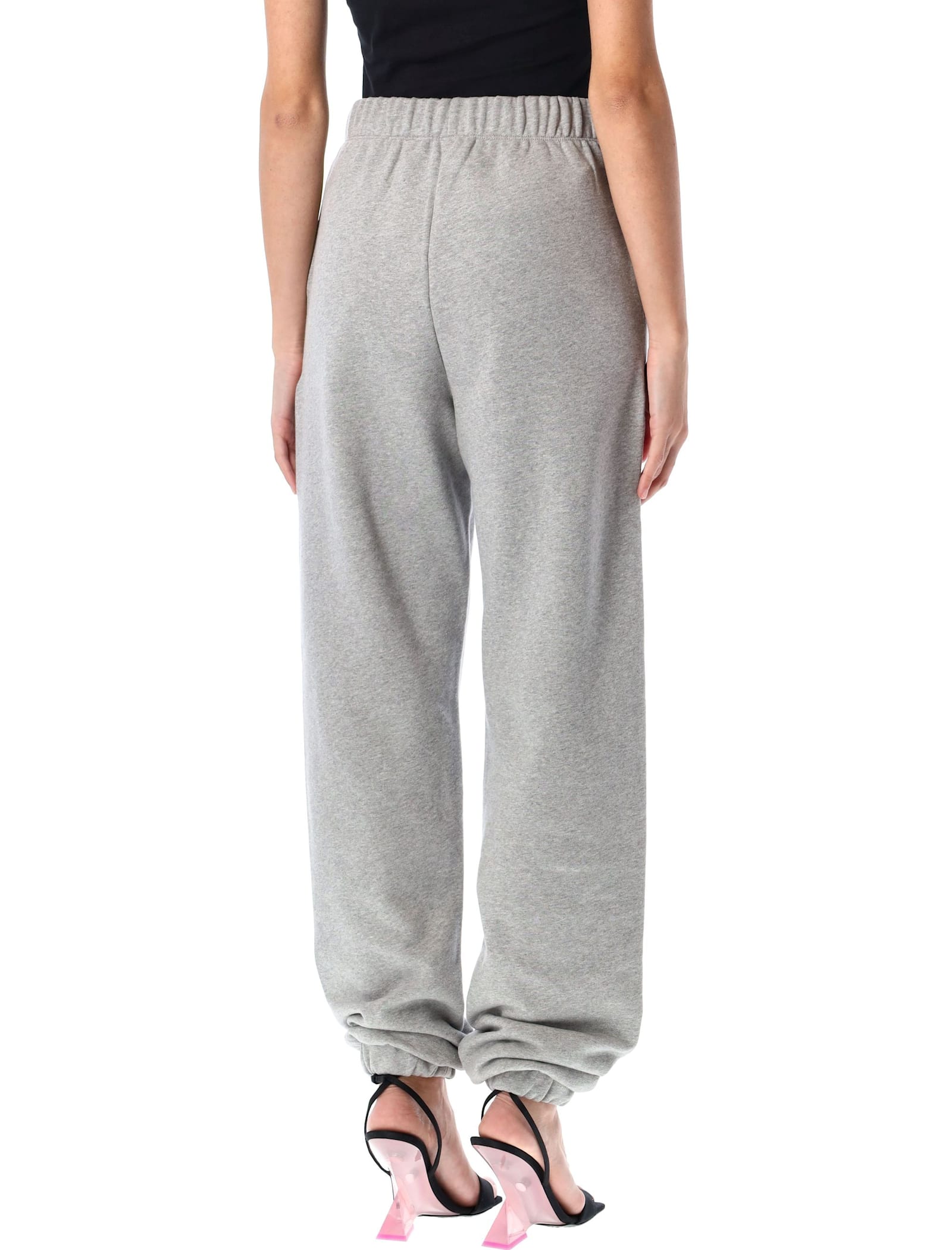 Attico Penny Logo Print Track Pants In Grey Melange