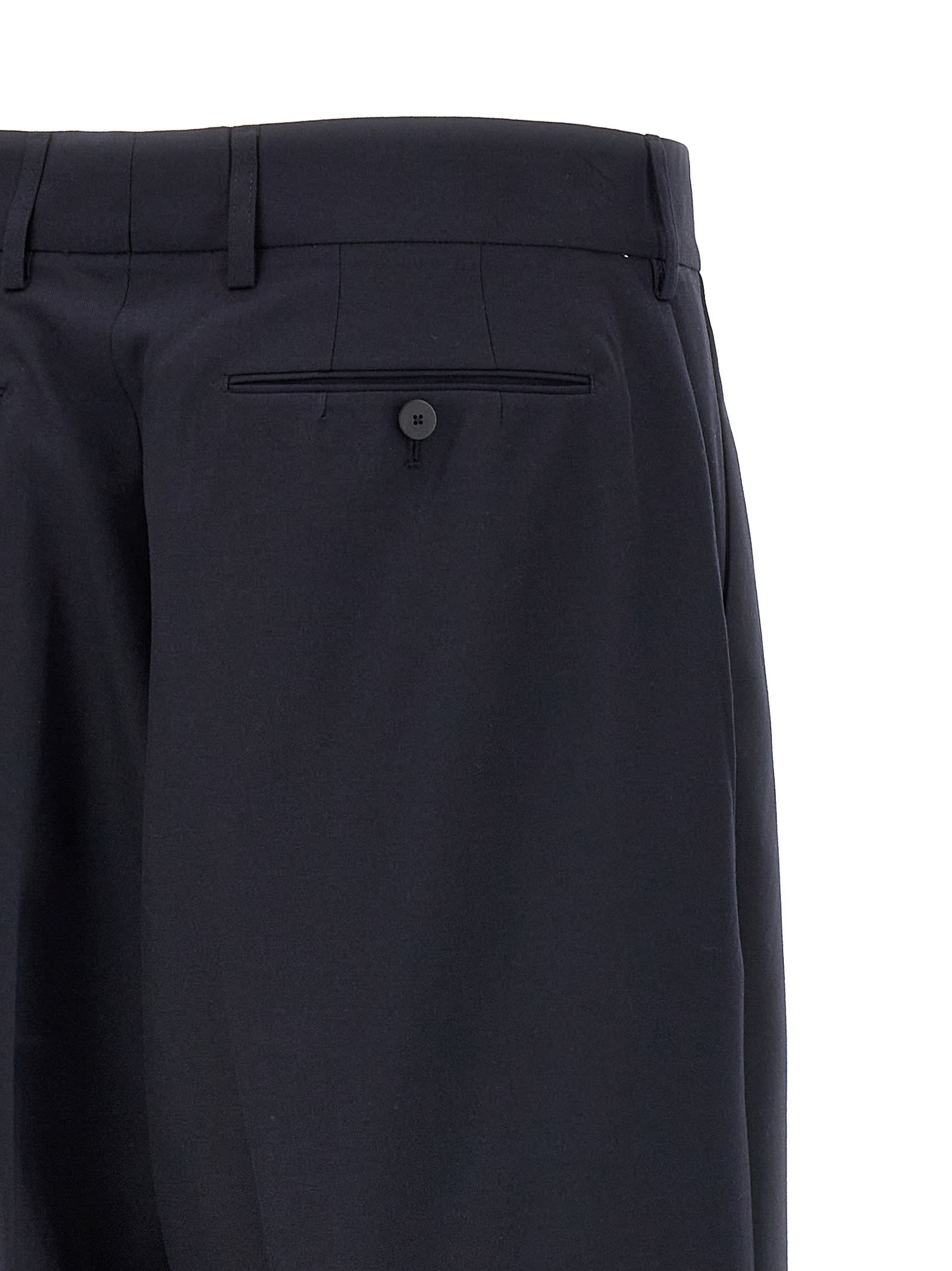 Shop Cellar Door Front Pleat Pants In Blue