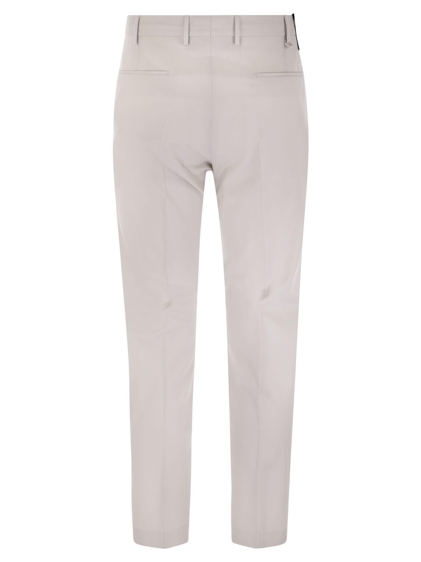 Pt Torino Dieci - Stretch Virgin Wool Trousers In Ice