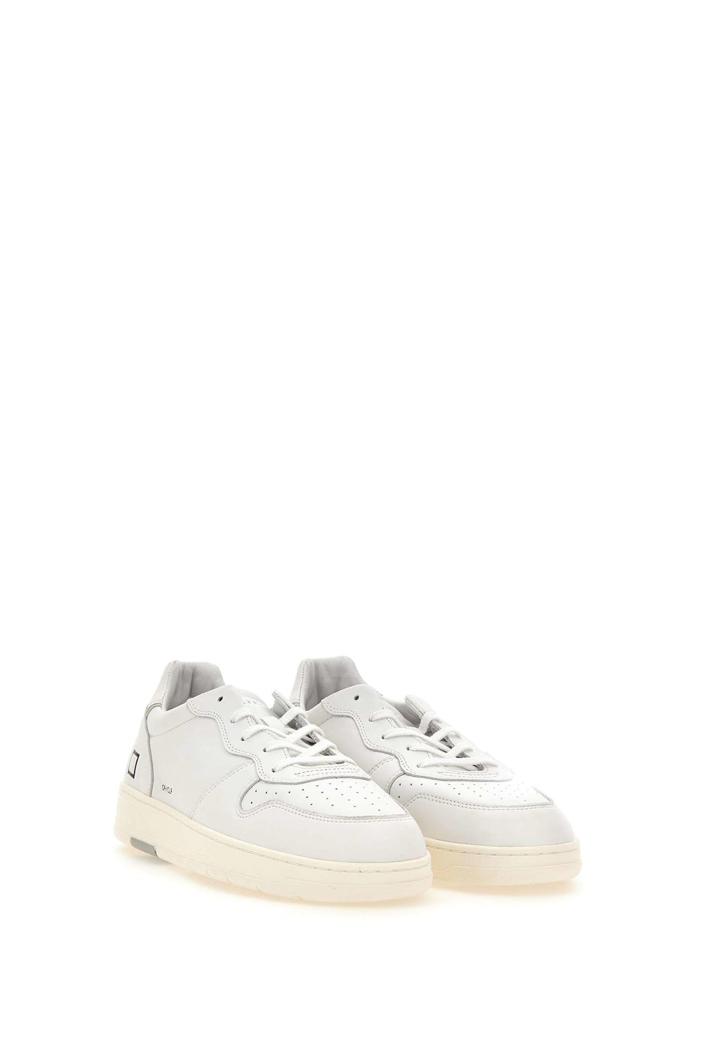 Shop Date Court Calf Leather Sneakers In White