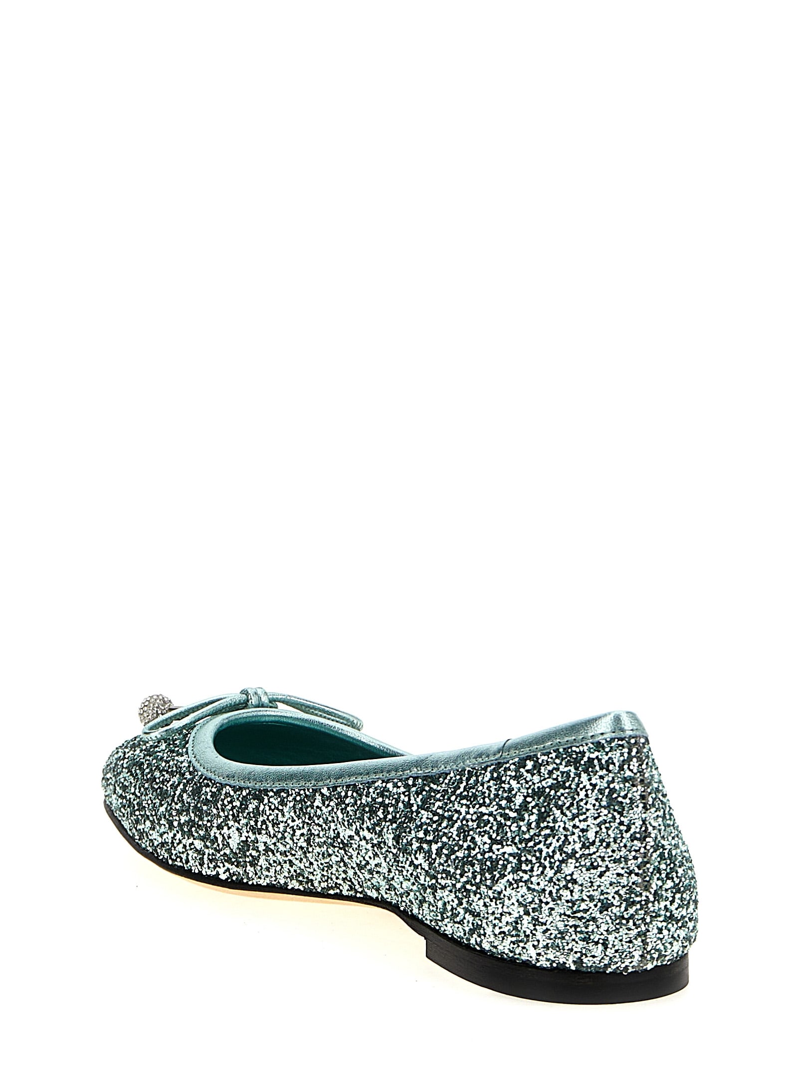 Jimmy Choo Elme Bow Detailed Ballet Flats In Green