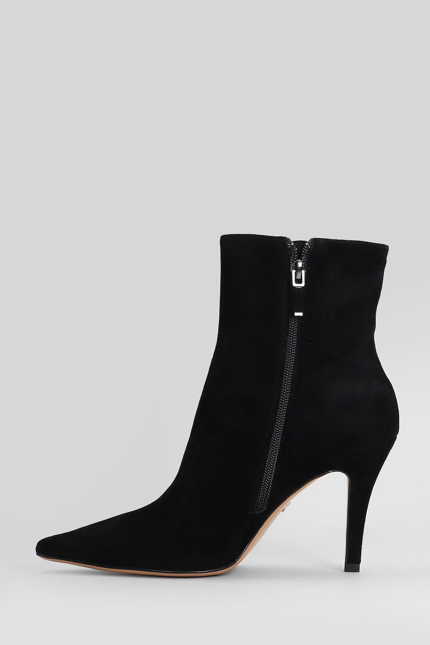 Lola Cruz High Heels Ankle Boots In Black Suede In Black